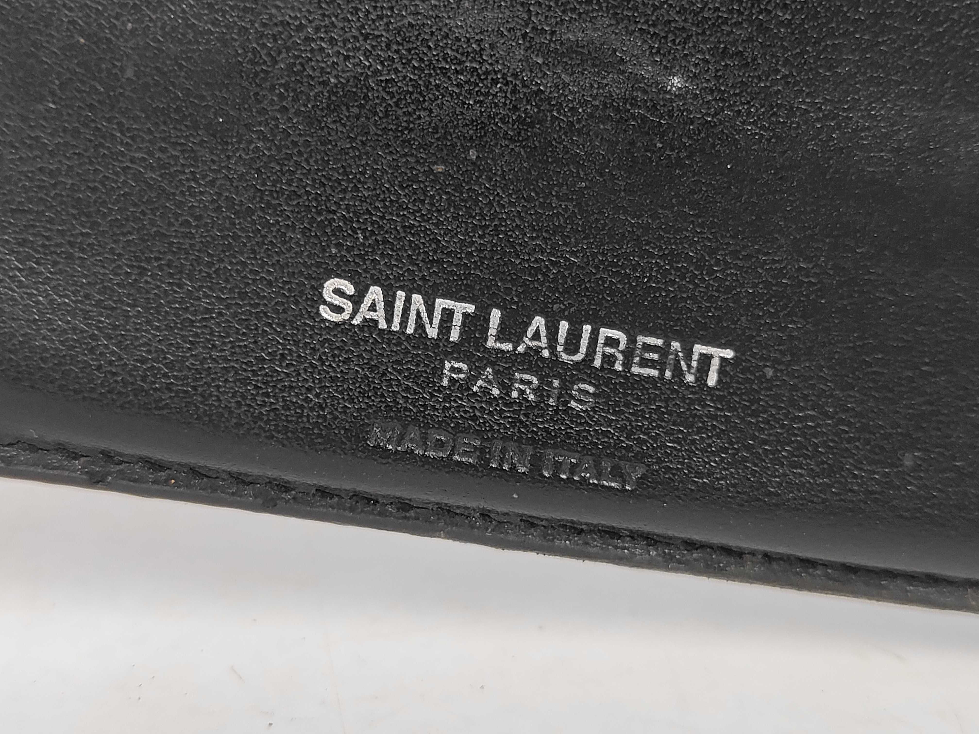 Tri-fold Wallet, Logo Plate, Leather, Black — view 6