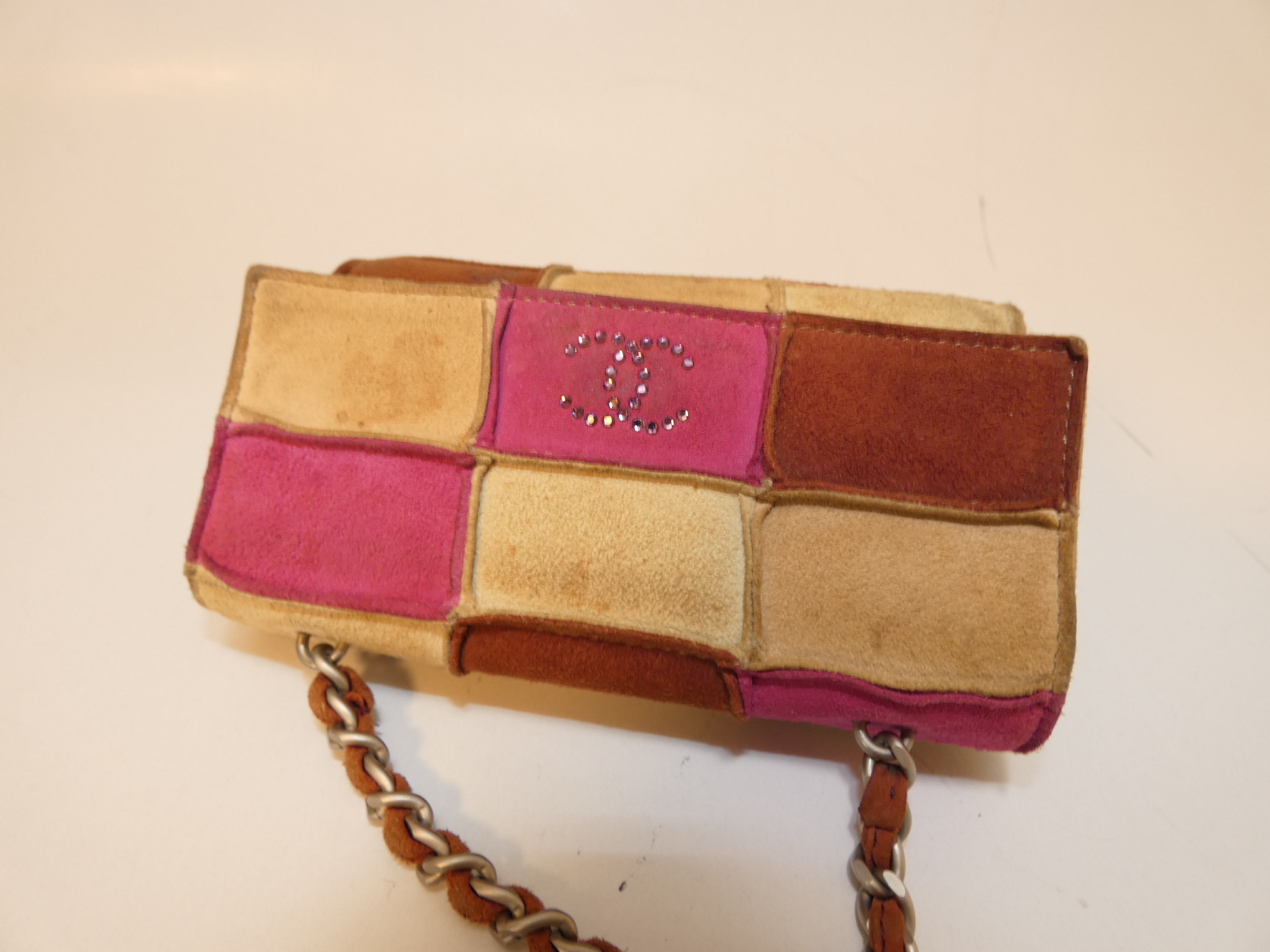 Coco Chocolate Bar Suede Chain Pochette Shoulder Bag — view 3