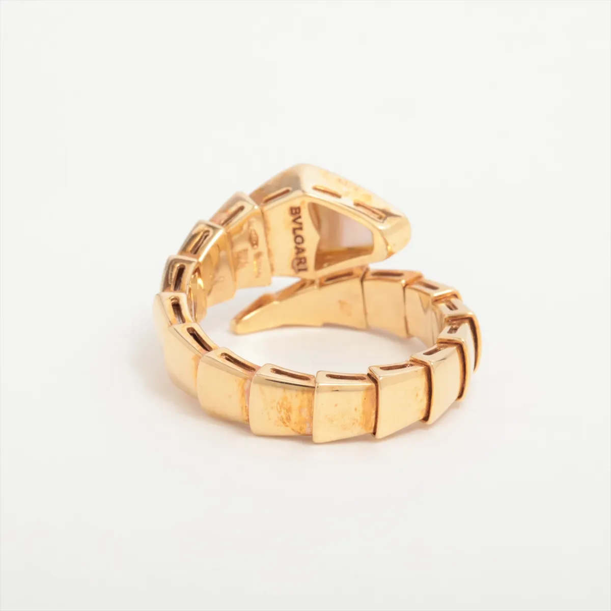 Serpenti Viper Shell Ring 750 (Yellow Gold) 10.6g XL C4C4RC (Shell has — view 2