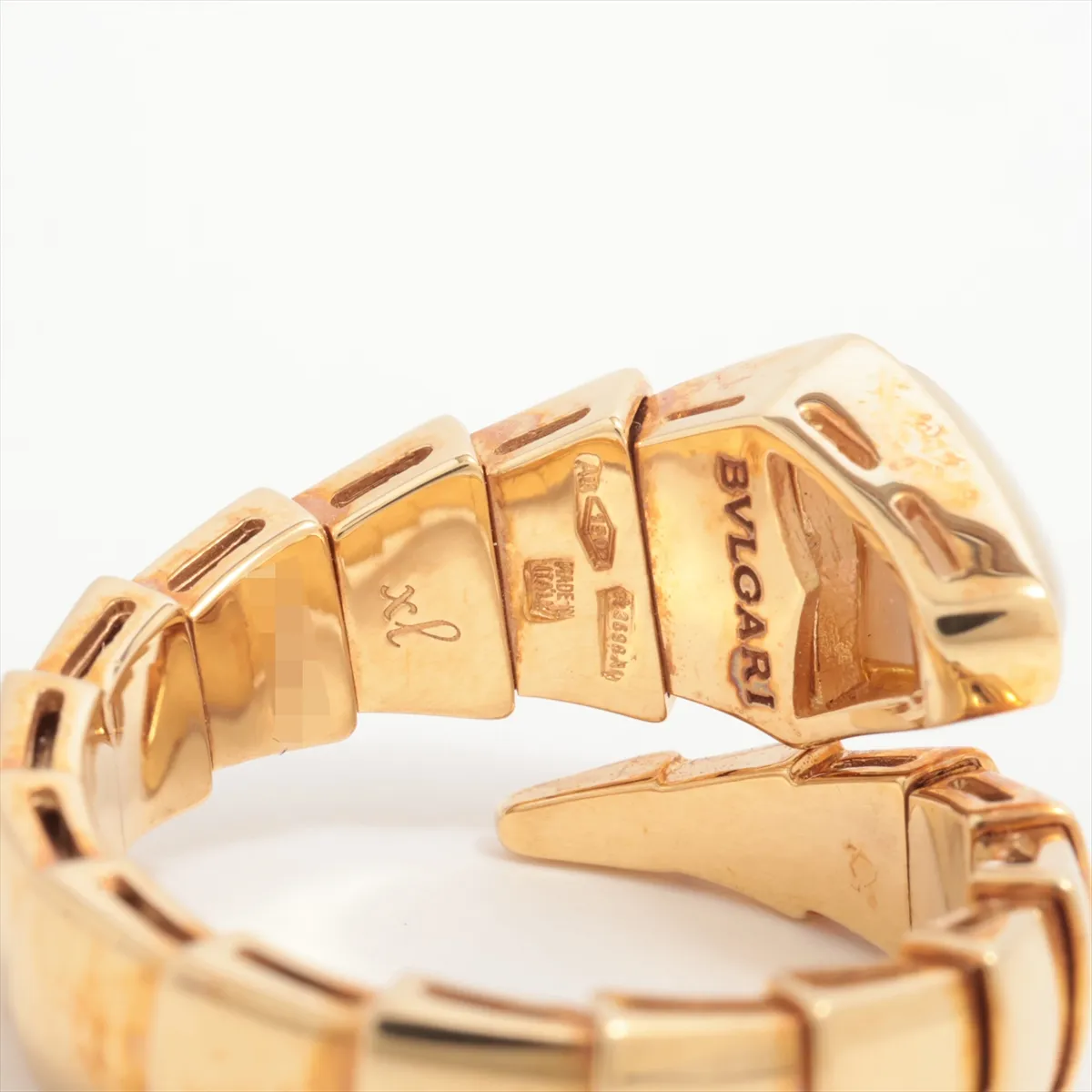 Serpenti Viper Shell Ring 750 (Yellow Gold) 10.6g XL C4C4RC (Shell has — view 3