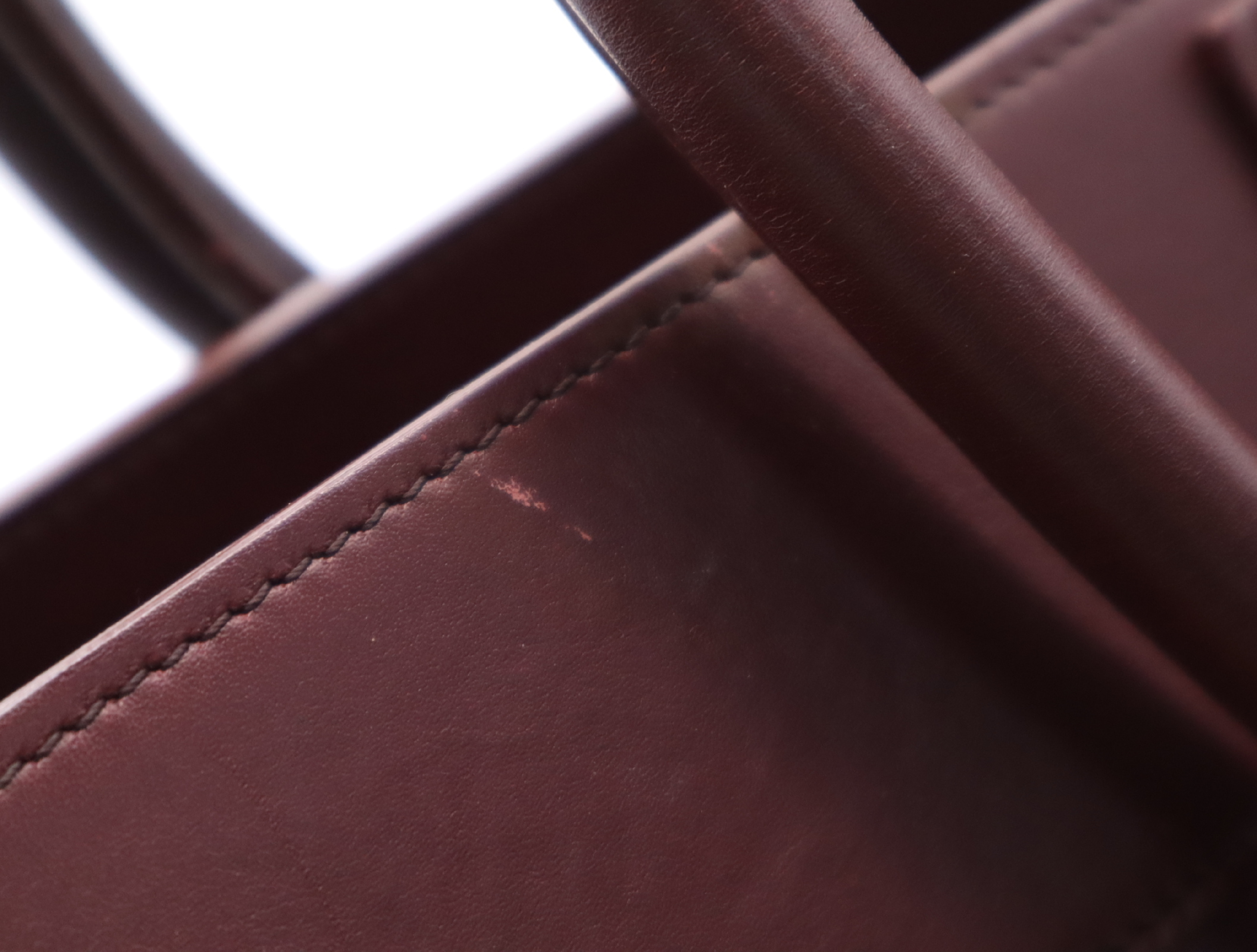 Leather Luggage Micro Shopper Tote Bag, Orange — view 15
