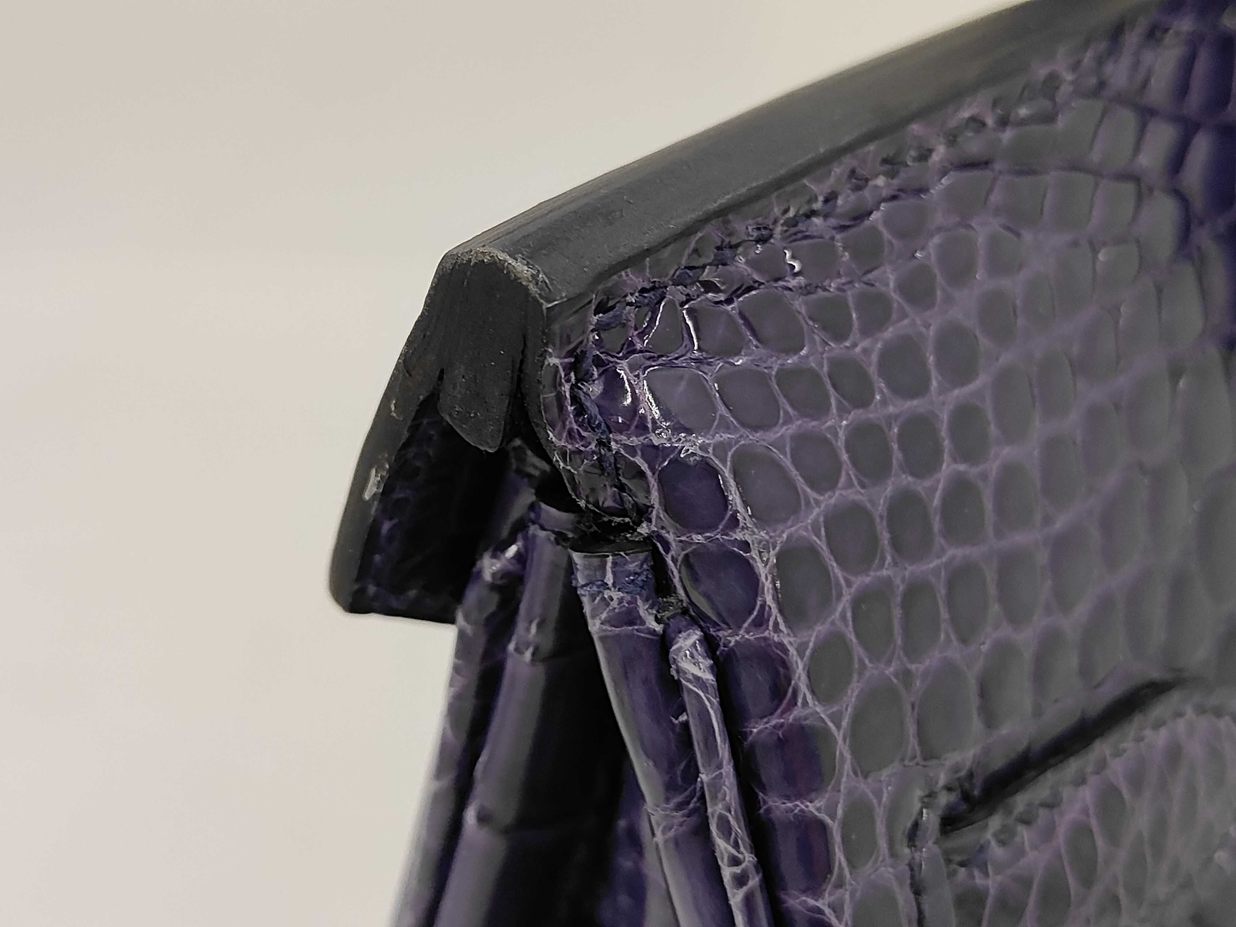 Birkin 30 Porosus Purple Handbag with Gold Hardware (Y stamp, 2020 model) — view 8