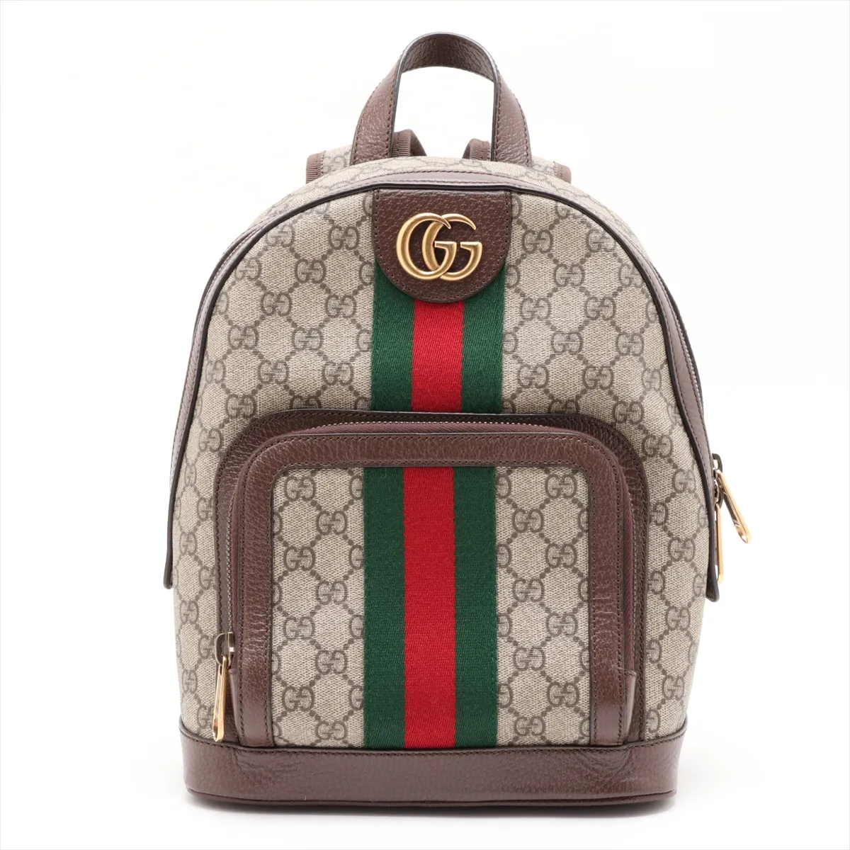 GG Supreme Ophidia PVC x Leather Backpack/Rucksack, Beige x Brown, 547965