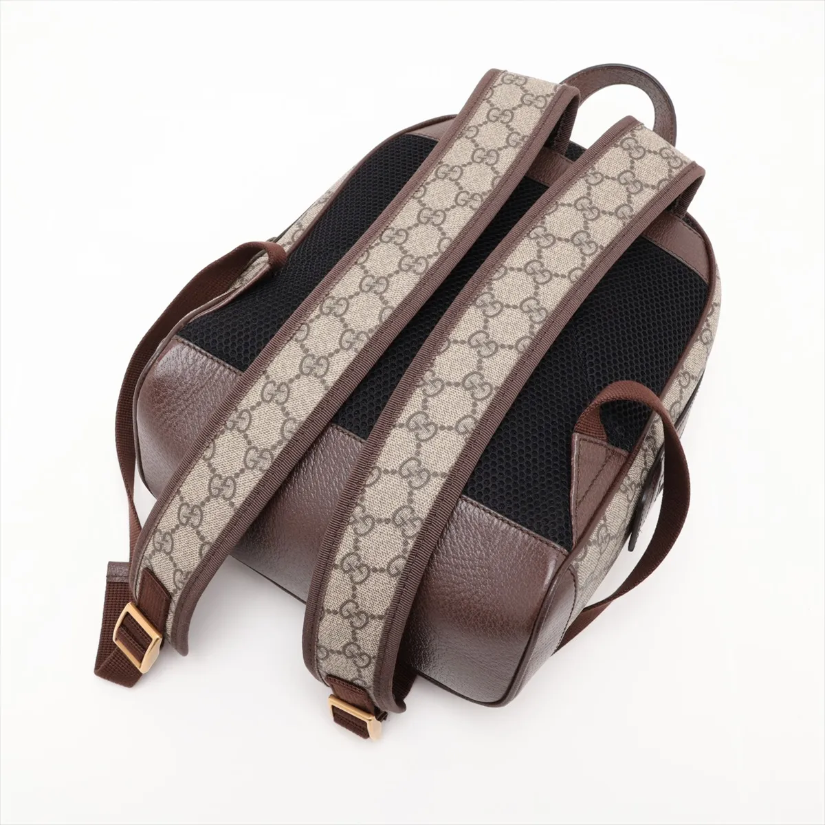 GG Supreme Ophidia PVC x Leather Backpack/Rucksack, Beige x Brown, 547965 — view 5