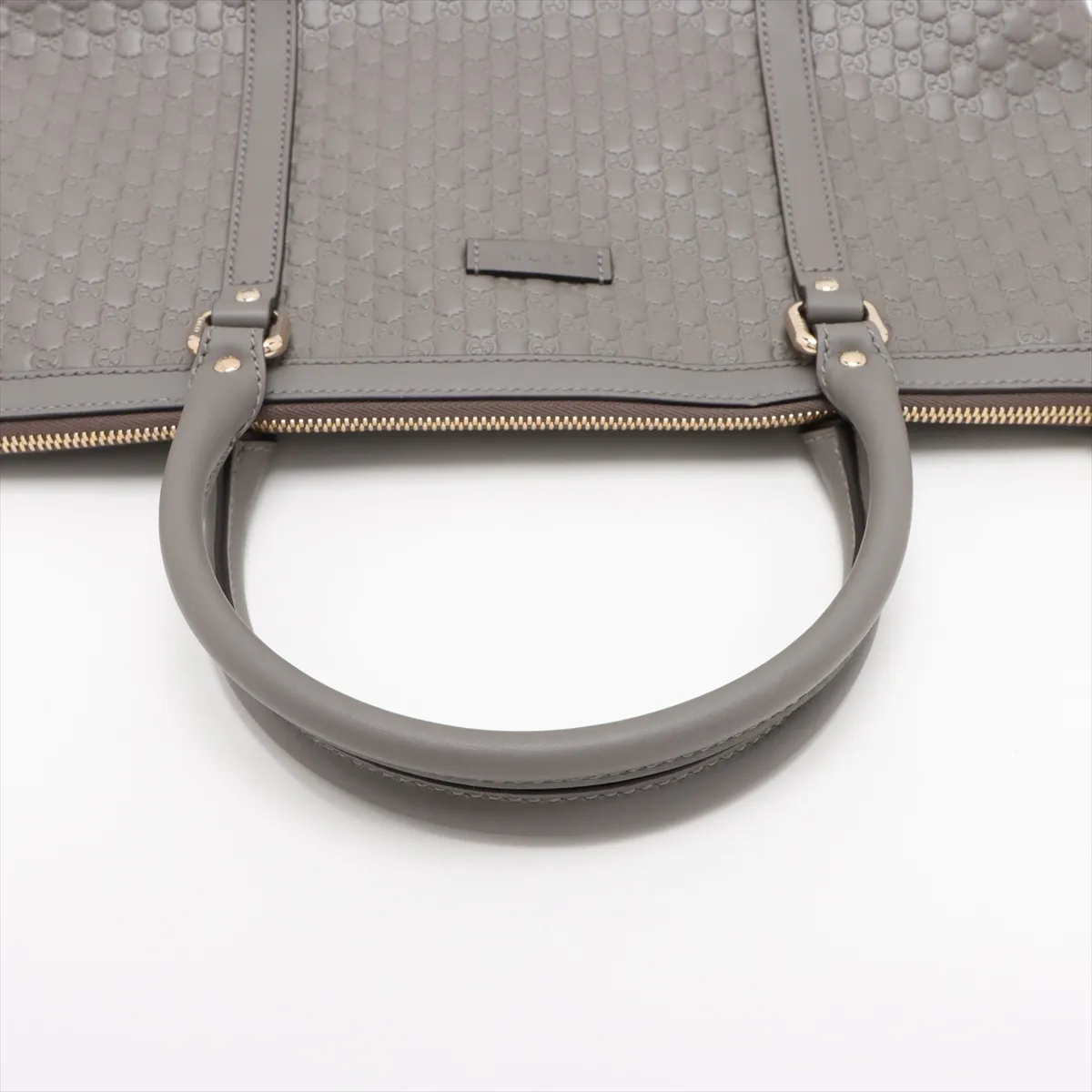 Microguccissima Leather 2-Way Handbag, Gray, 449656 (Outlet) — view 5