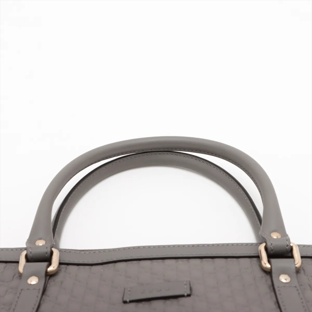 Microguccissima Leather 2-Way Handbag, Gray, 449656 (Outlet) — view 6
