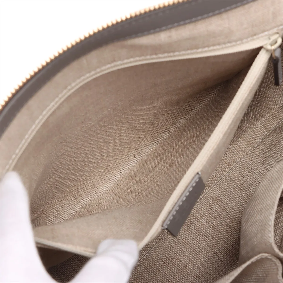 Microguccissima Leather 2-Way Handbag, Gray, 449656 (Outlet) — view 9