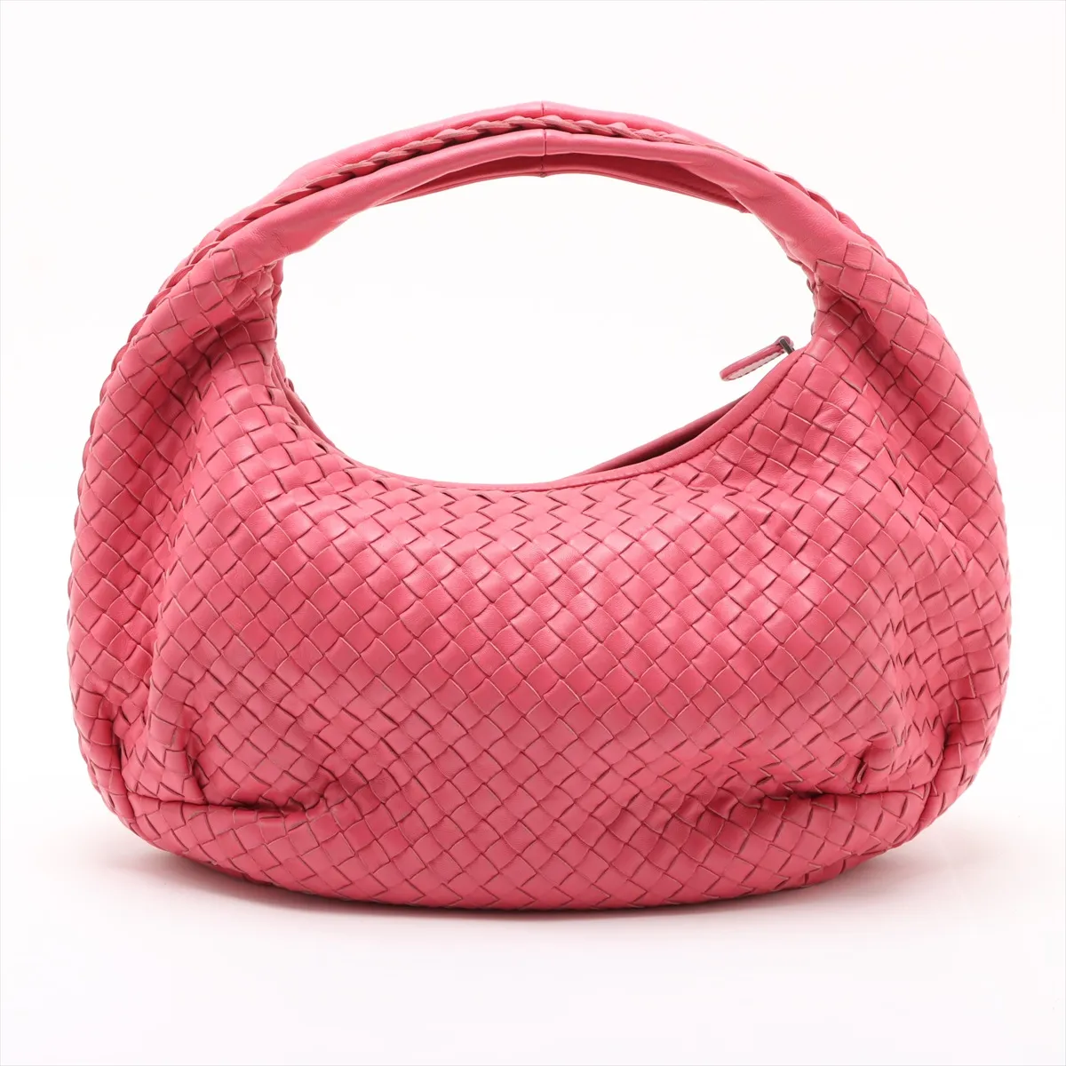Intrecciato Hobo Leather Shoulder Bag Pink 232499 with Mirror — view 2