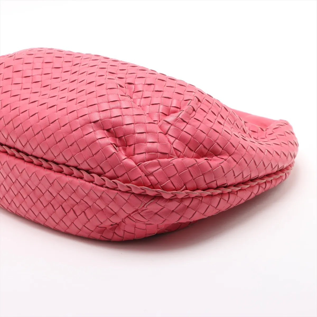 Intrecciato Hobo Leather Shoulder Bag Pink 232499 with Mirror — view 3