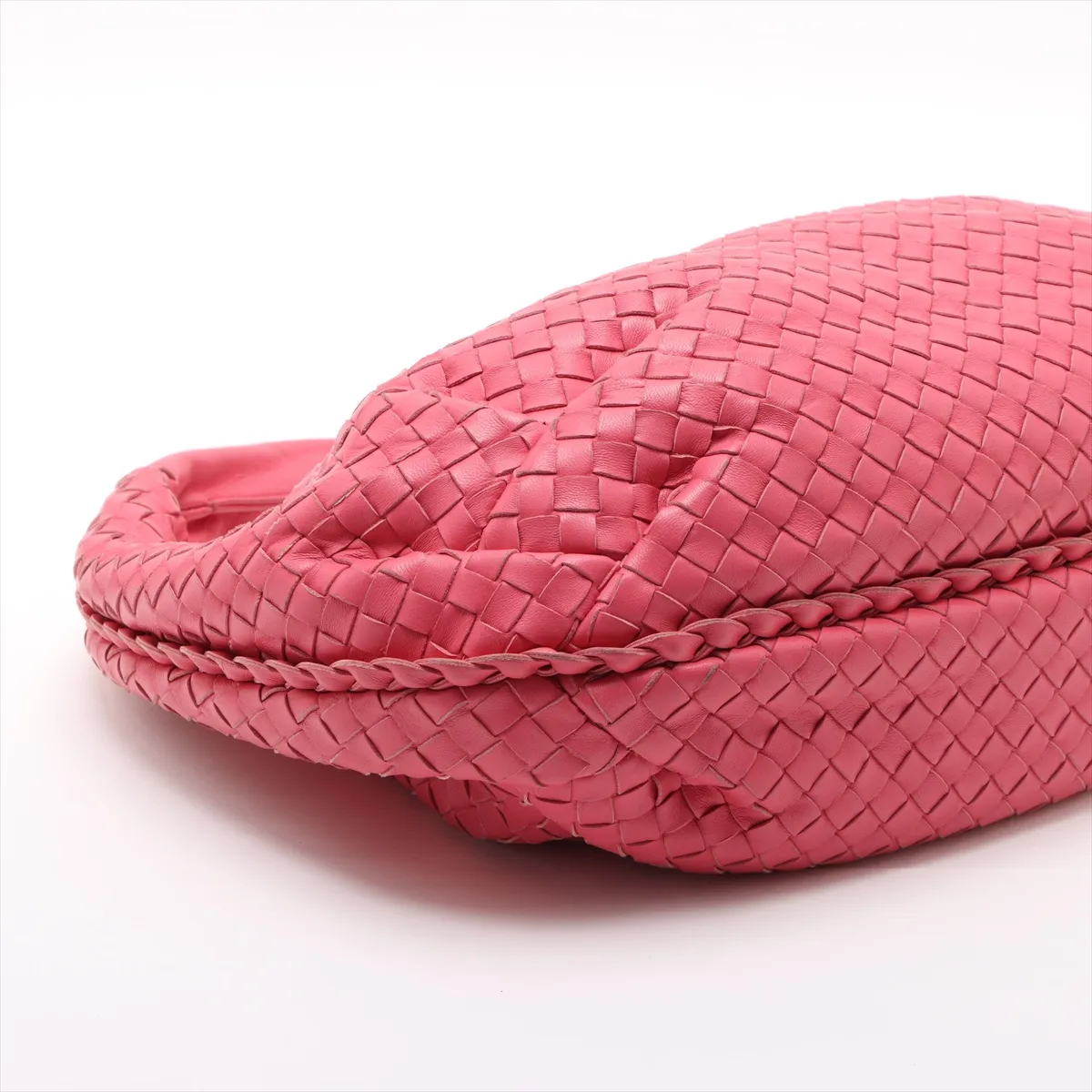 Intrecciato Hobo Leather Shoulder Bag Pink 232499 with Mirror — view 4