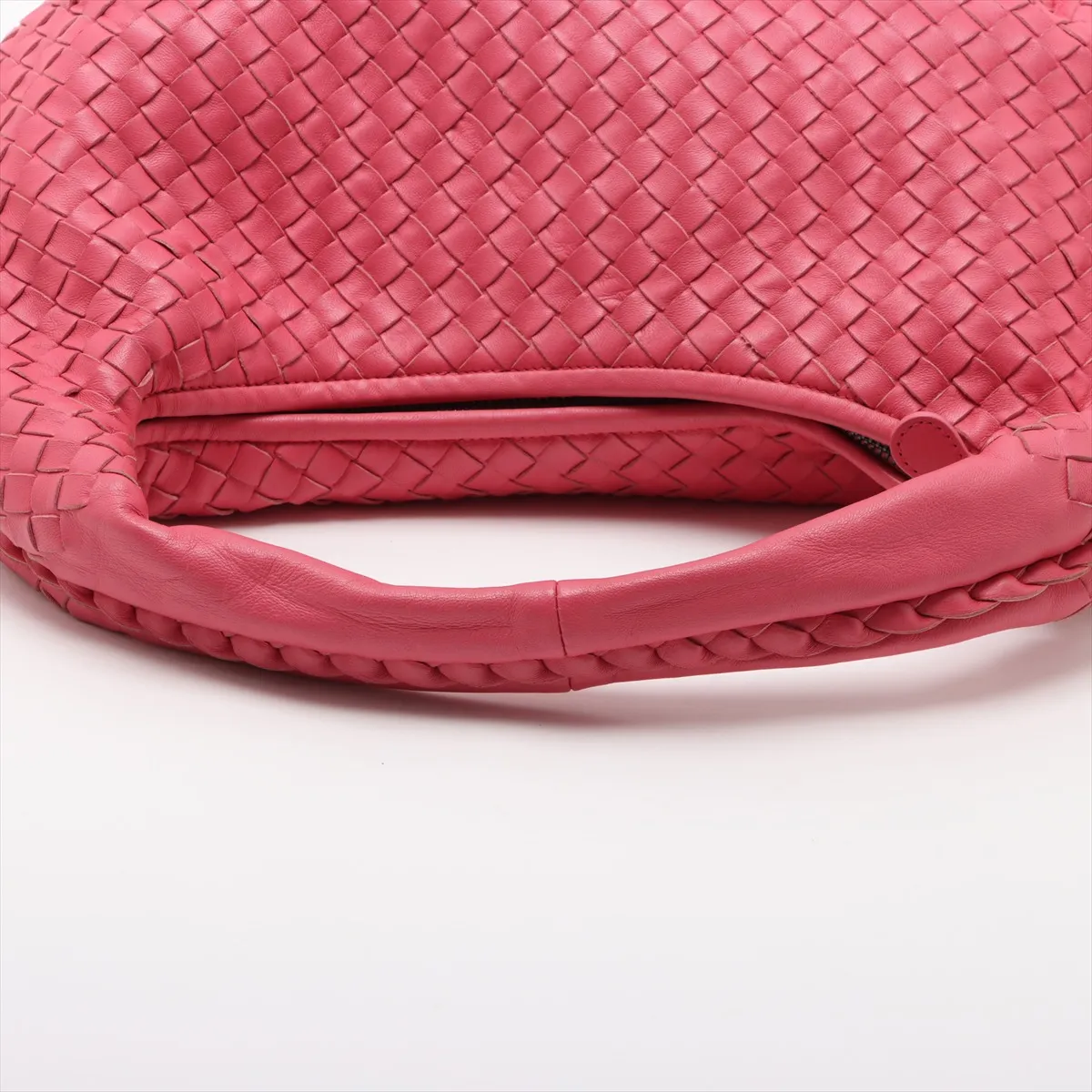 Intrecciato Hobo Leather Shoulder Bag Pink 232499 with Mirror — view 5