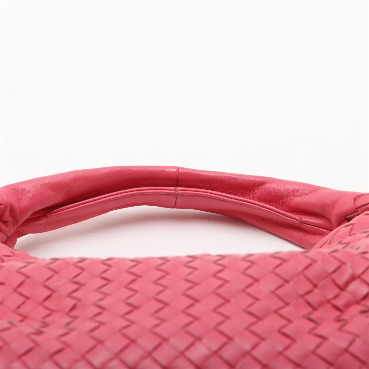 Intrecciato Hobo Leather Shoulder Bag Pink 232499 with Mirror — view 6
