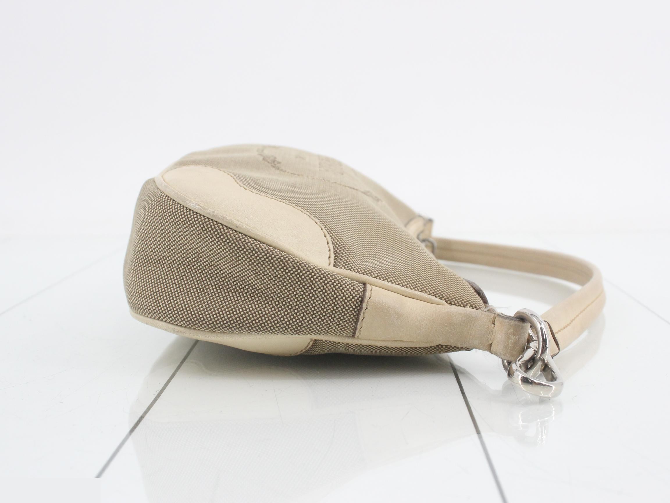 Logo jacquard leather canvas one-shoulder bag — view 3
