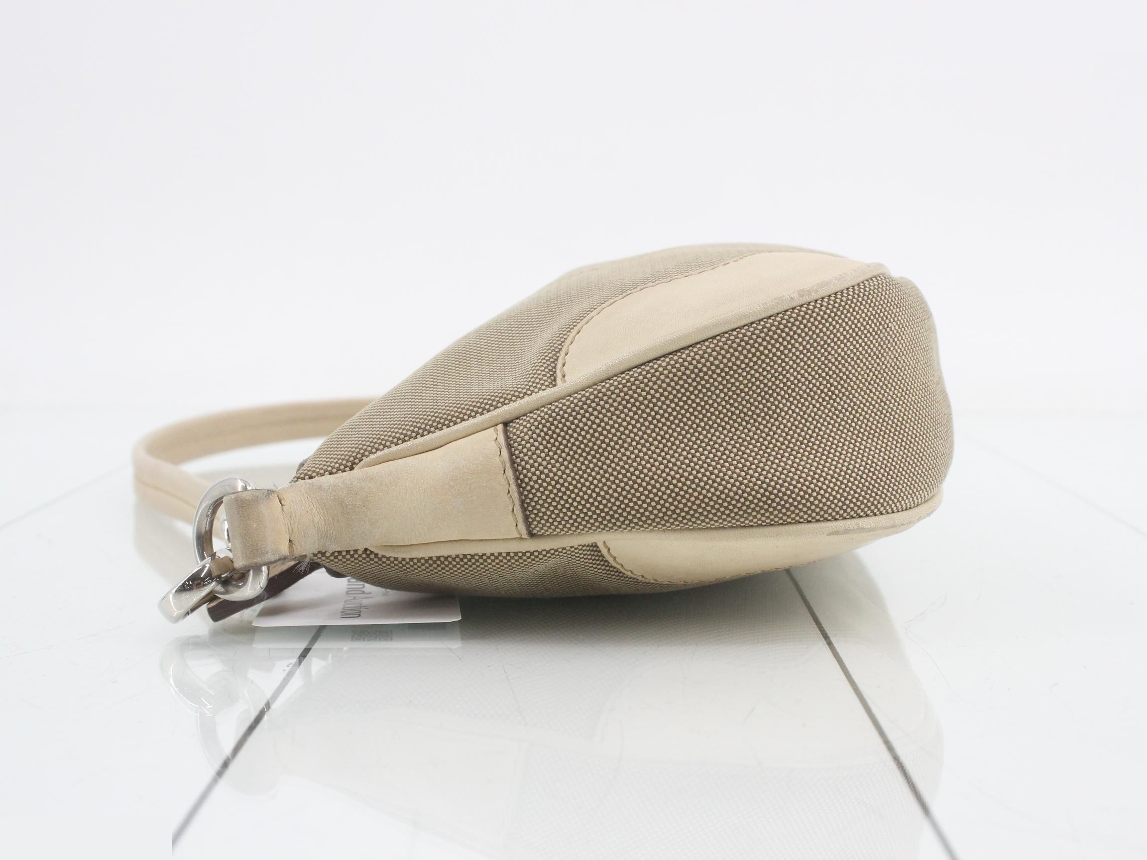 Logo jacquard leather canvas one-shoulder bag — view 4