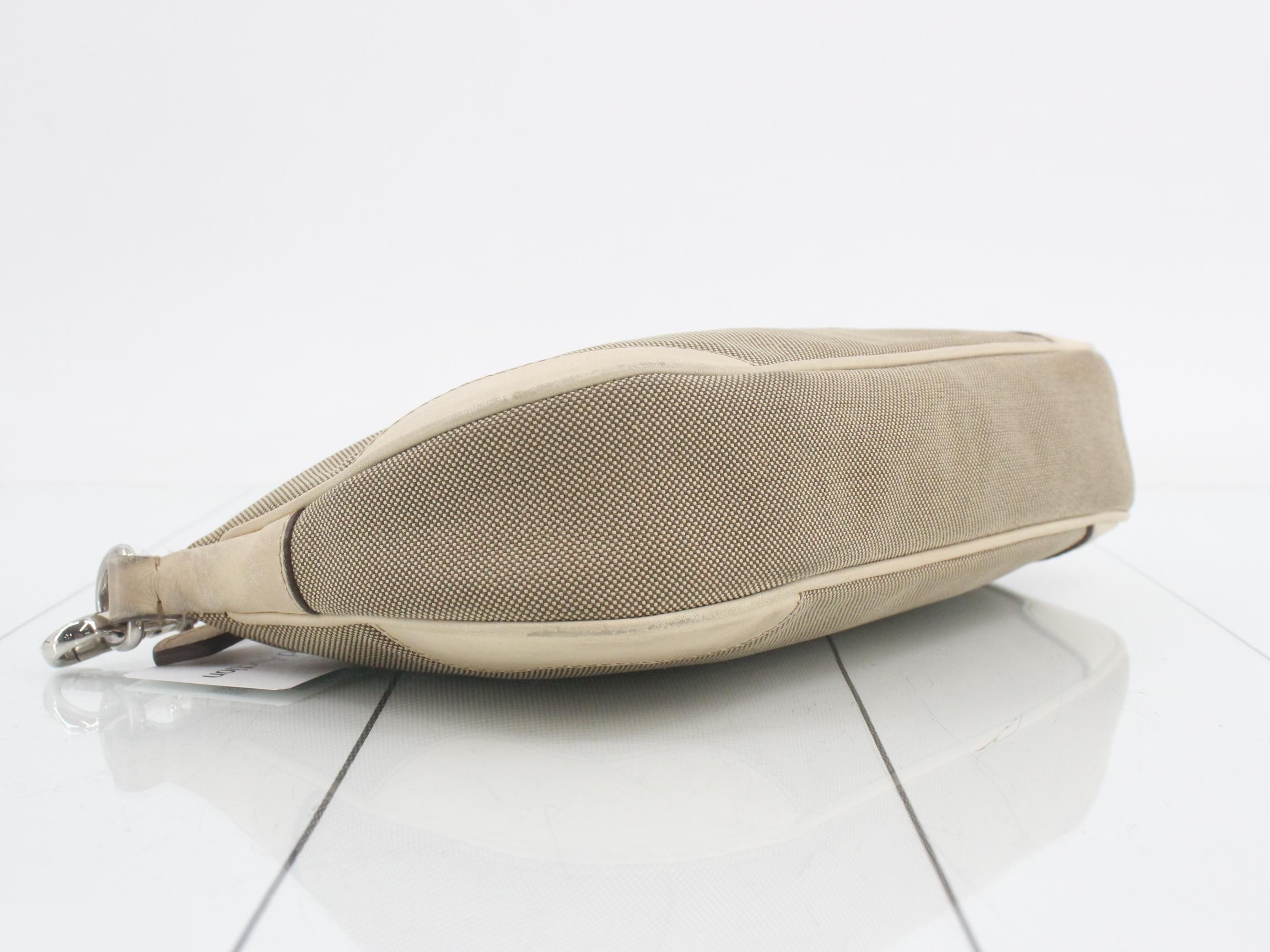 Logo jacquard leather canvas one-shoulder bag — view 5