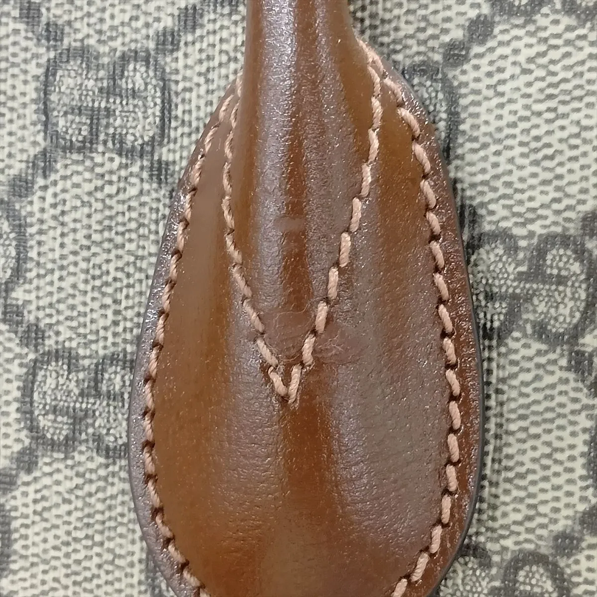 GG Supreme PVC x Leather 2-Way Handbag, Beige x Brown, 659983 — view 12