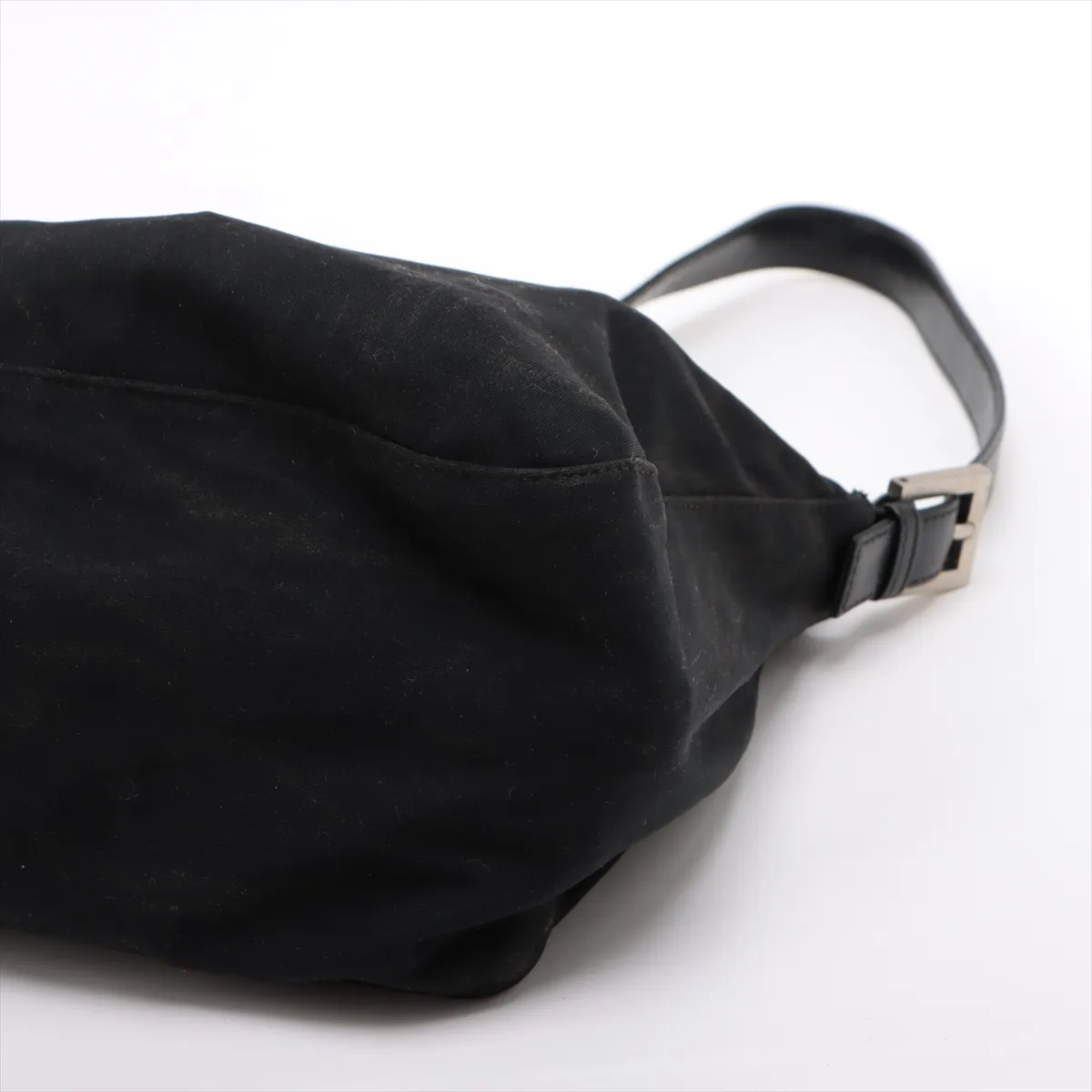 cotton jersey x leather shoulder bag black 26426 — view 3