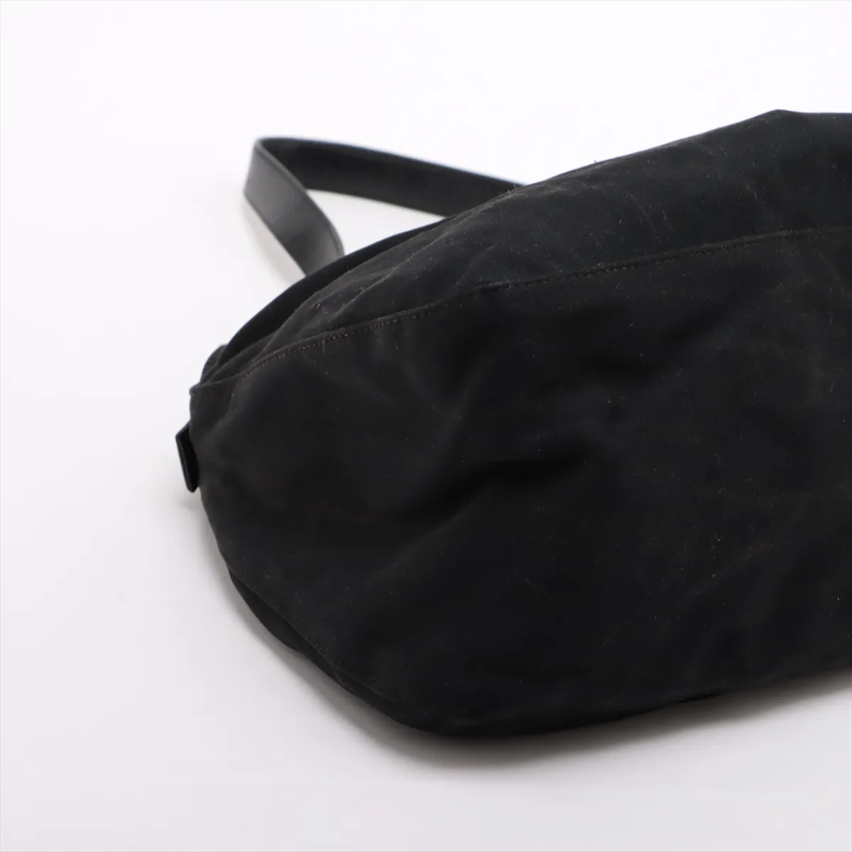 cotton jersey x leather shoulder bag black 26426 — view 4
