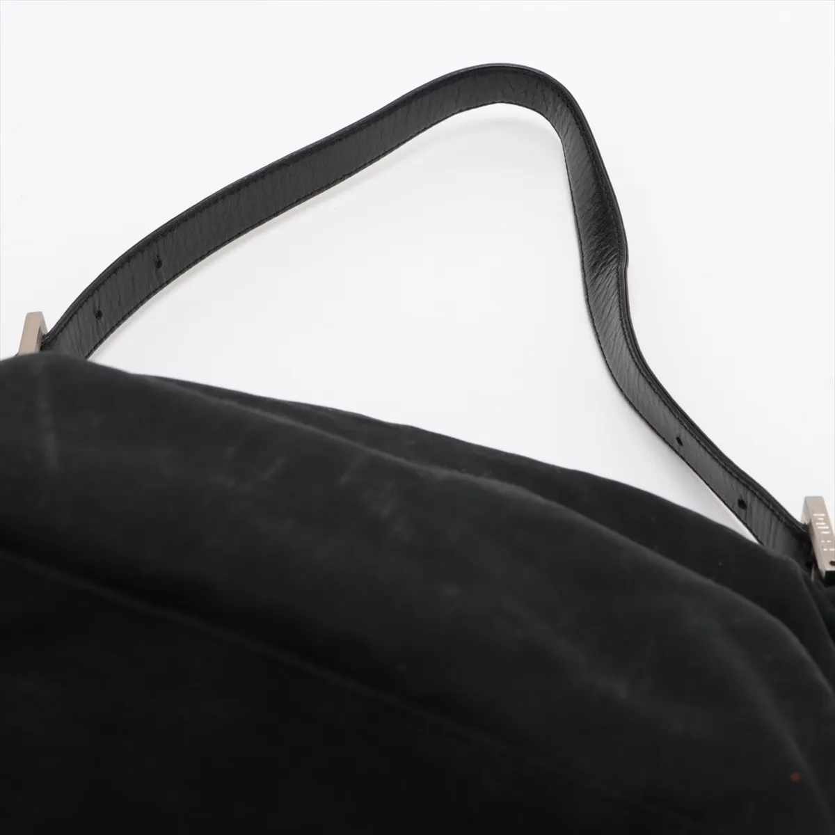 cotton jersey x leather shoulder bag black 26426 — view 6