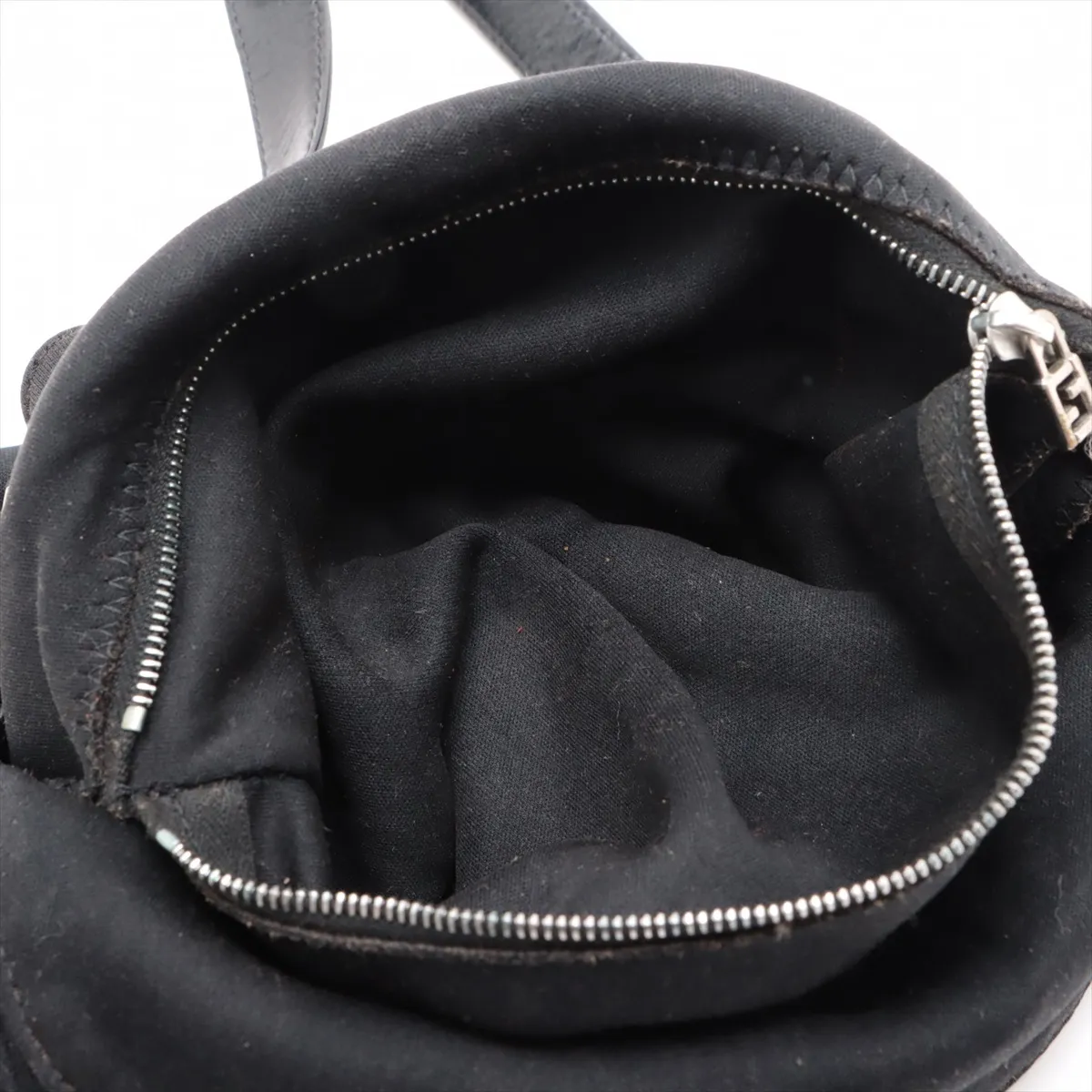 cotton jersey x leather shoulder bag black 26426 — view 8