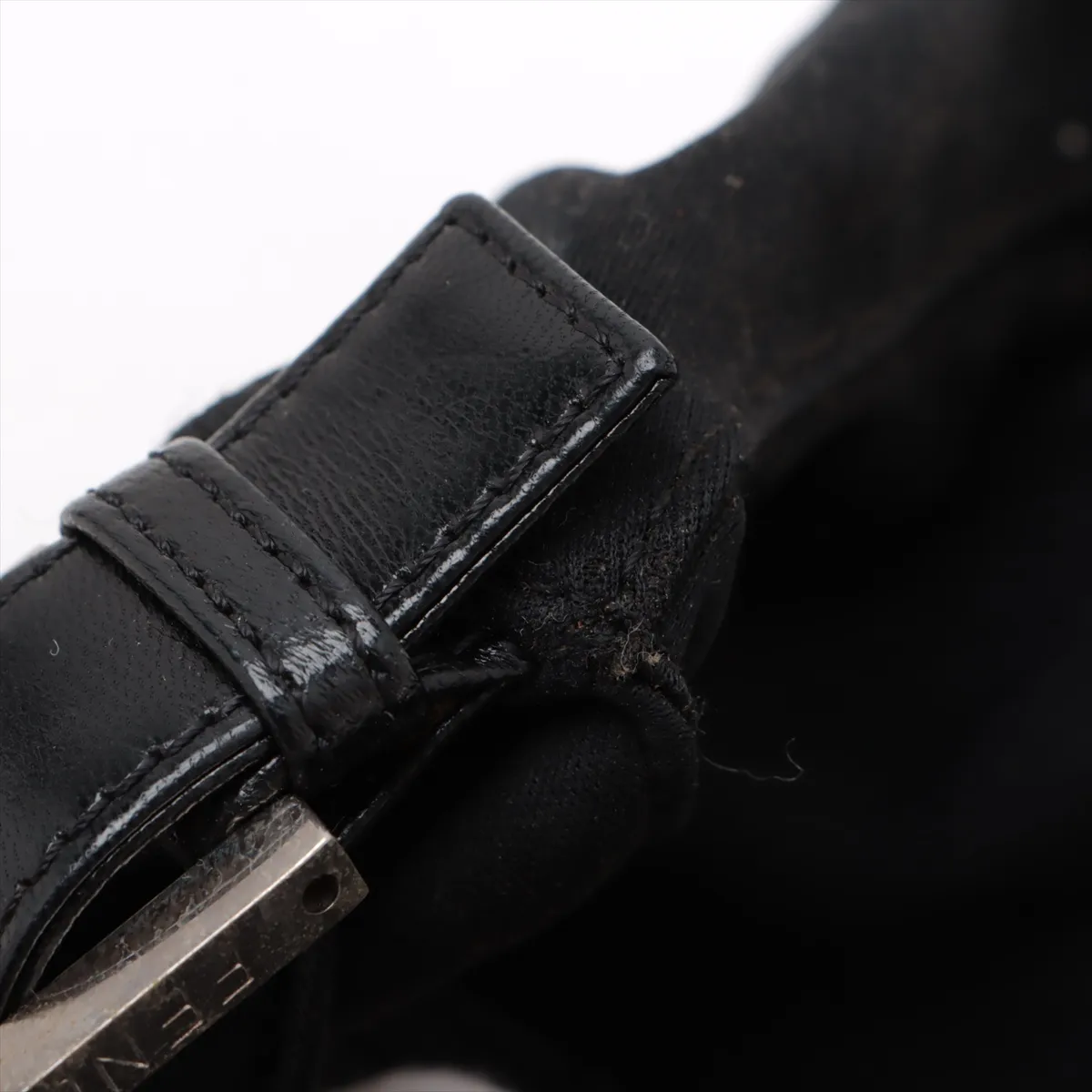 cotton jersey x leather shoulder bag black 26426 — view 10