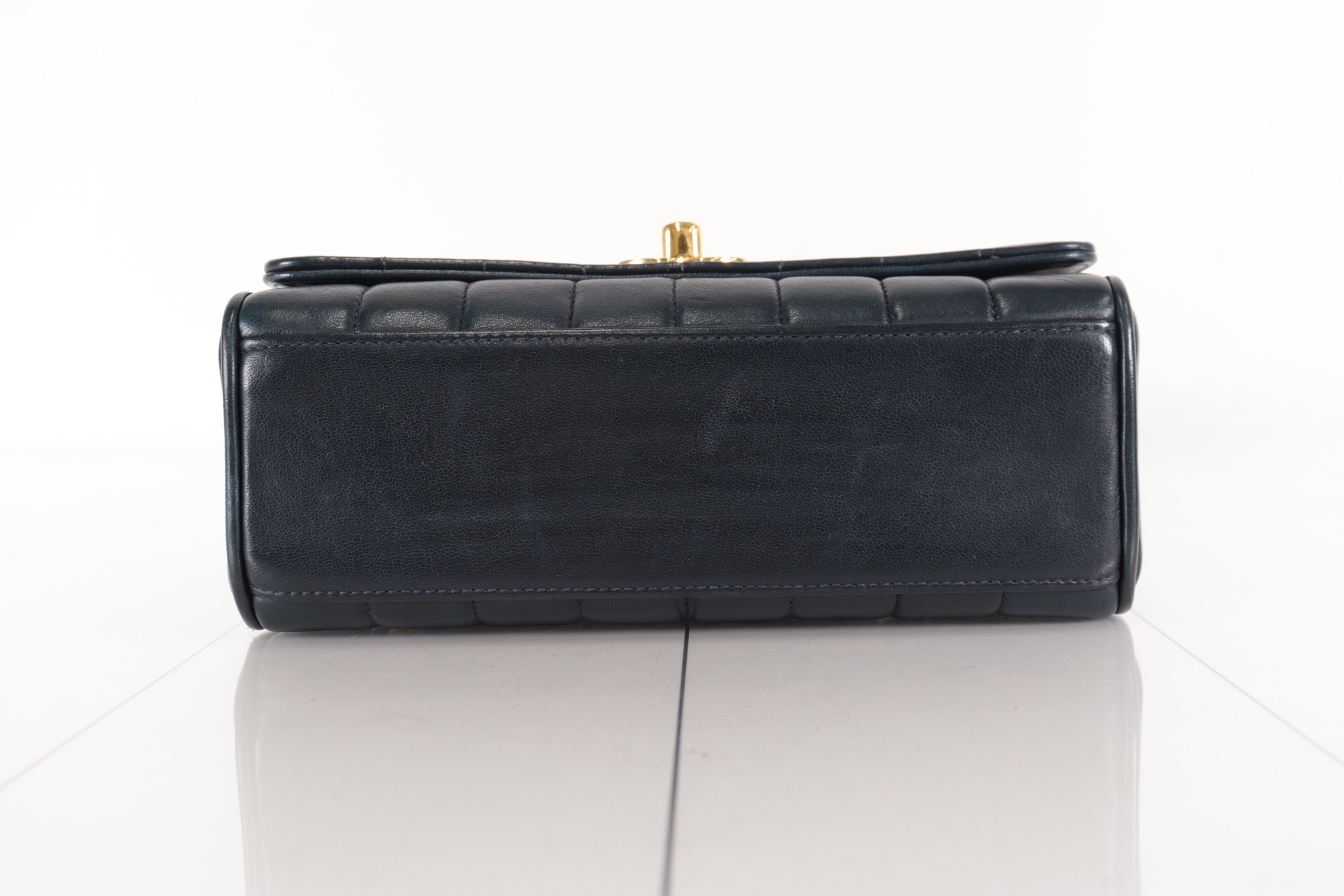 Lambskin shoulder bag with mirror, navy, item number 2. — view 7