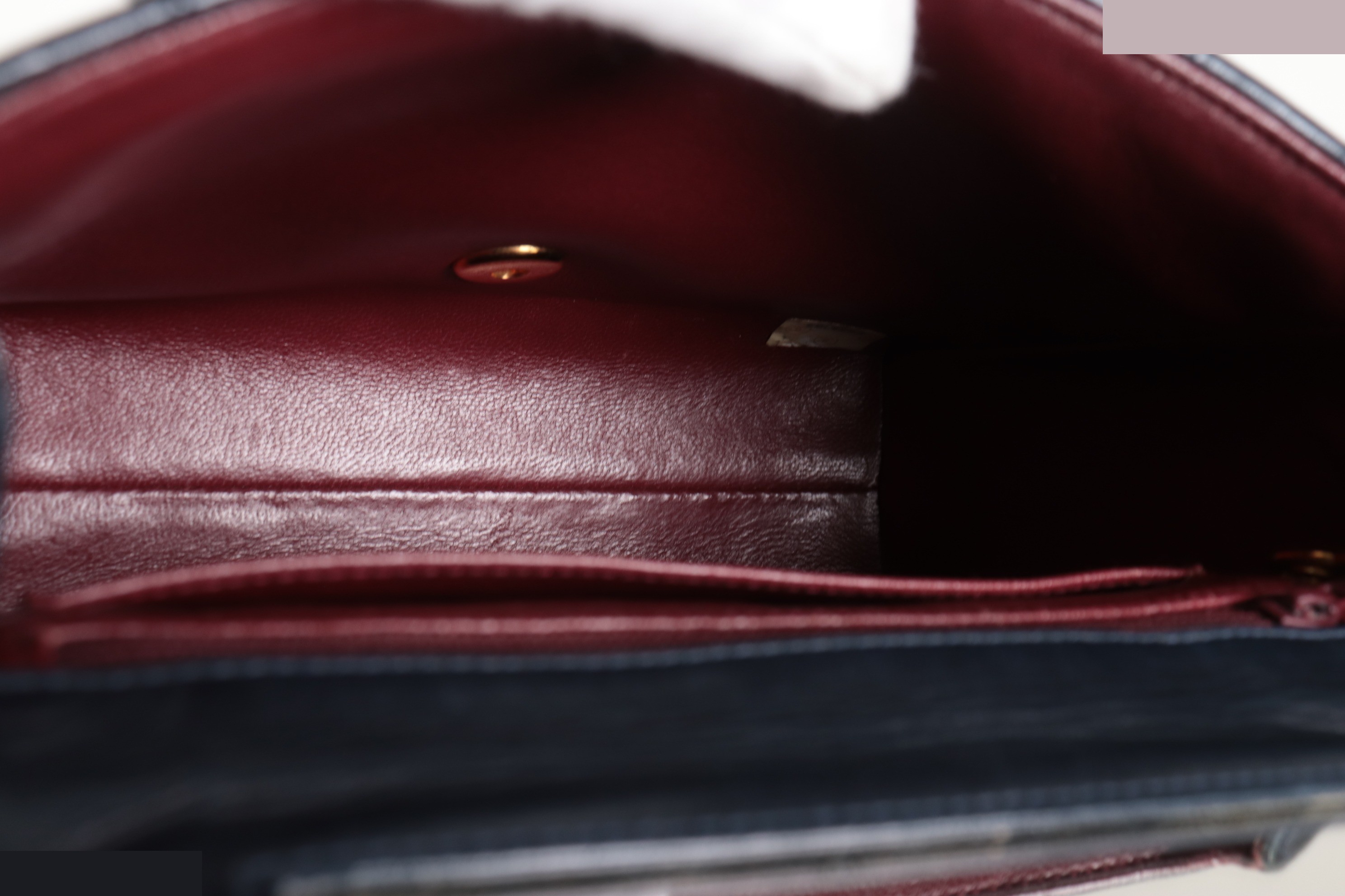 Lambskin shoulder bag with mirror, navy, item number 2. — view 10