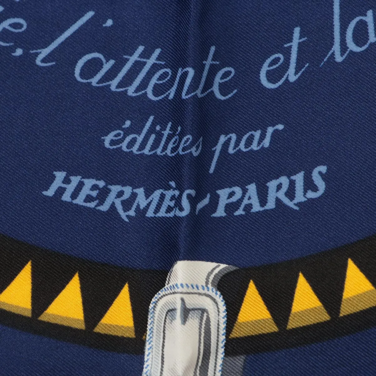 Carre 90 Couvertures et Tenues de Jour (Horse Blanket Scarf), Silk, Navy. Shows wear, — view 6