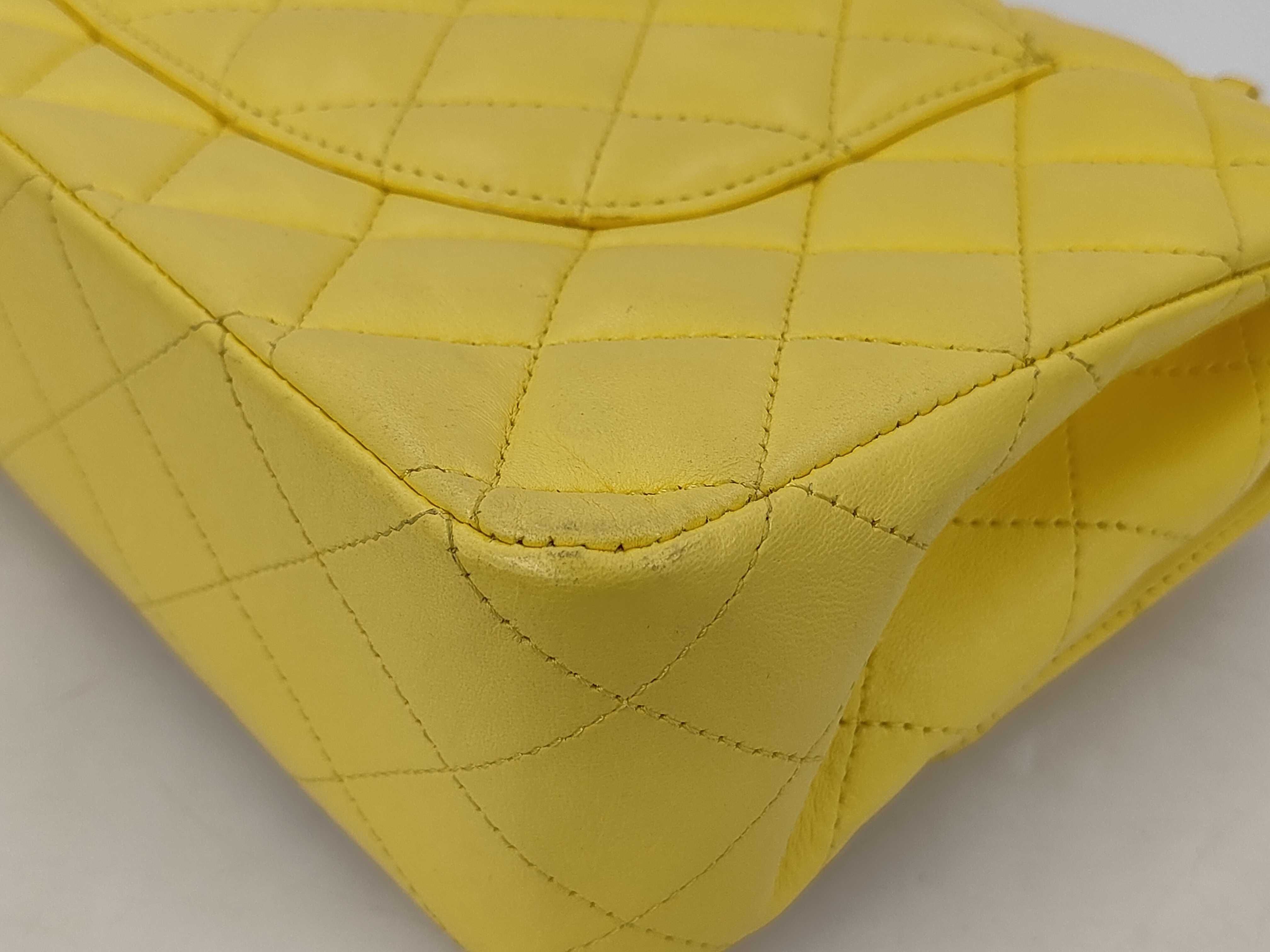 Matelassé Double Flap Shoulder Bag, Yellow, Serial Number 15-series — view 3