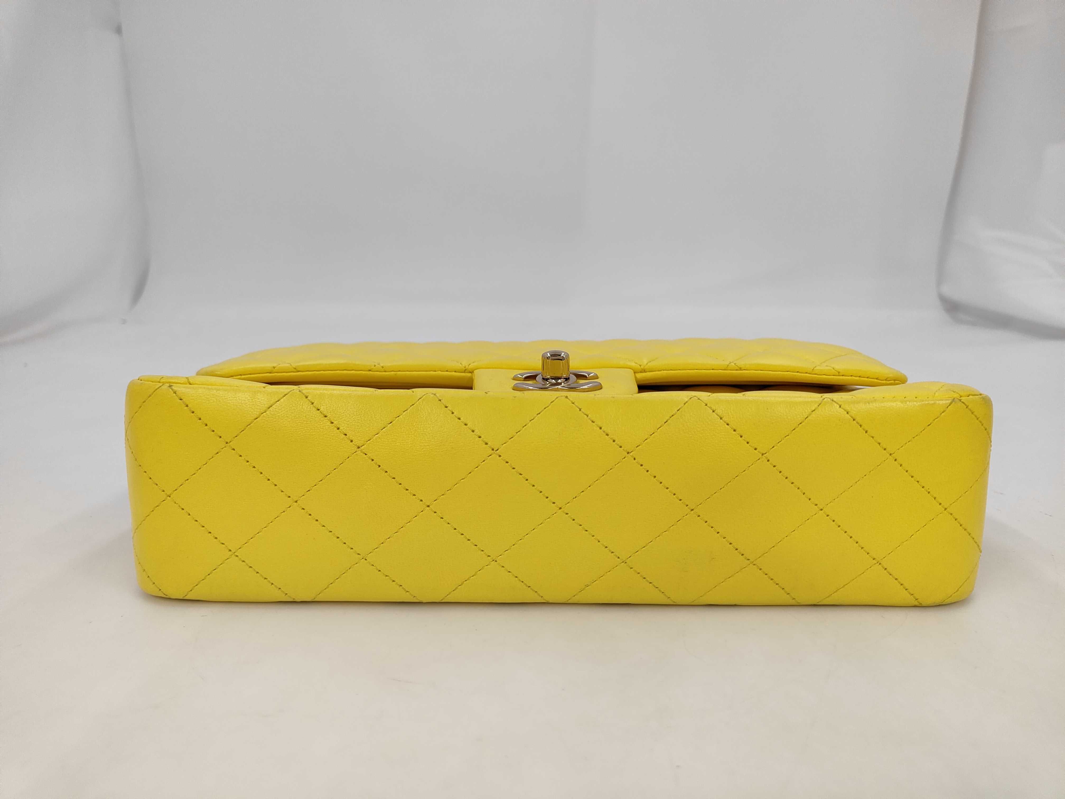 Matelassé Double Flap Shoulder Bag, Yellow, Serial Number 15-series — view 4