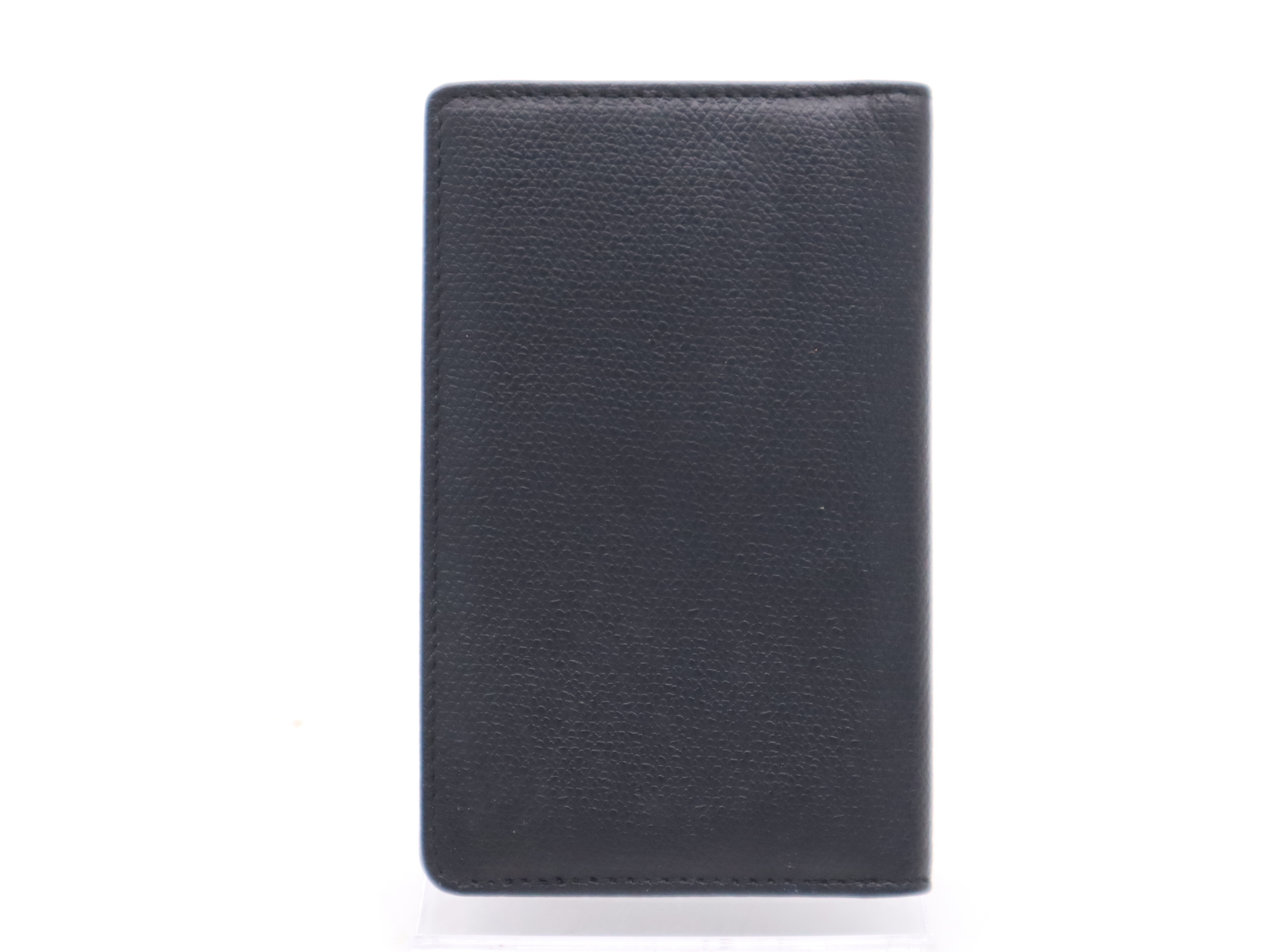 Leather Coco Button Card Case, Black with Gold Hardware, Includes Cards, Seals, and Box. (Card Case/Pass Case/Business Card Holder) — view 2