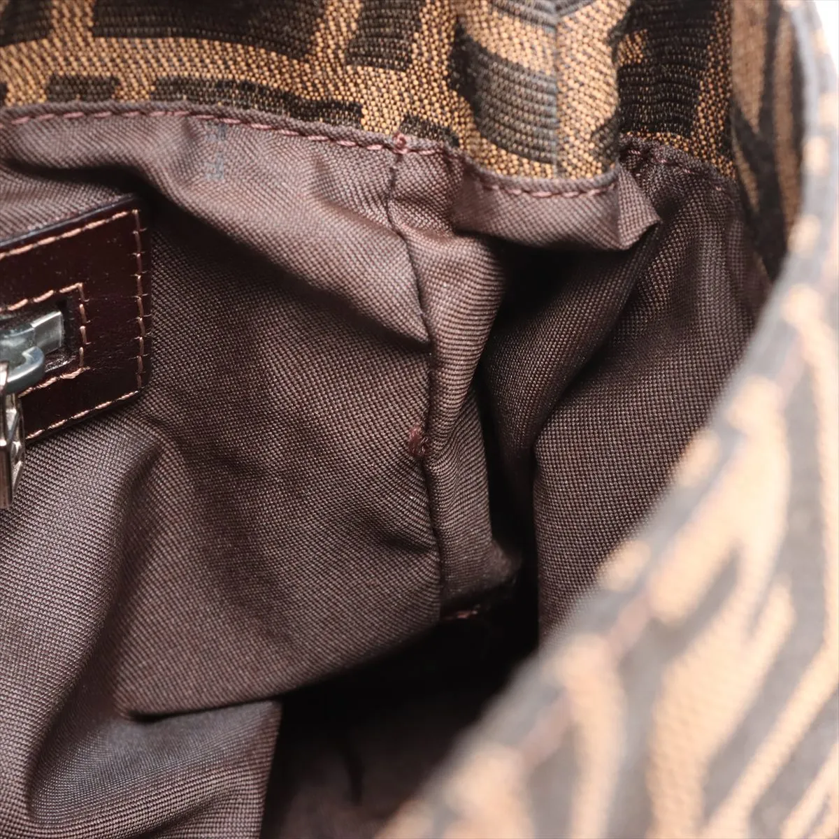 Zucca Mamma Bucket Canvas x Leather Shoulder Bag Brown 26325 — view 11