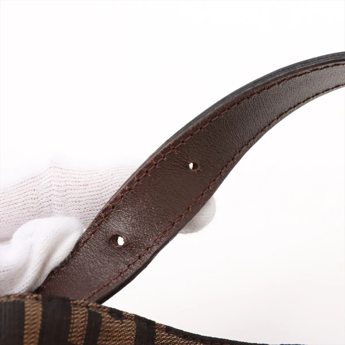 Zucca Mamma Bucket Canvas x Leather Shoulder Bag Brown 26325 — view 15