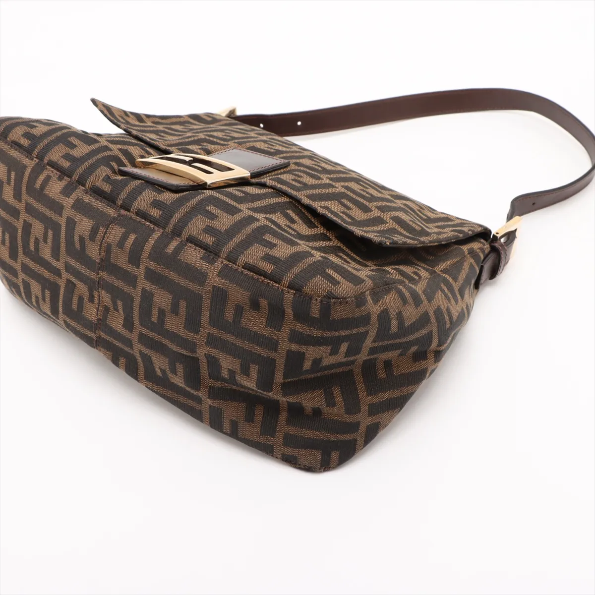 Zucca Mamma Bucket Canvas x Leather Shoulder Bag Brown 26325 — view 3