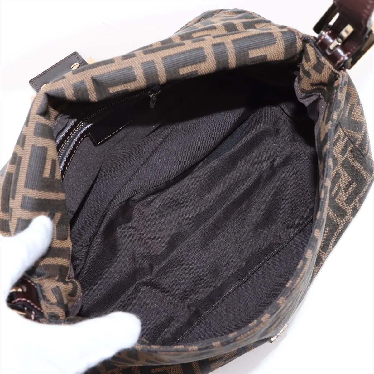 Zucca Mamma Bucket Canvas x Leather Shoulder Bag Brown 26325 — view 7