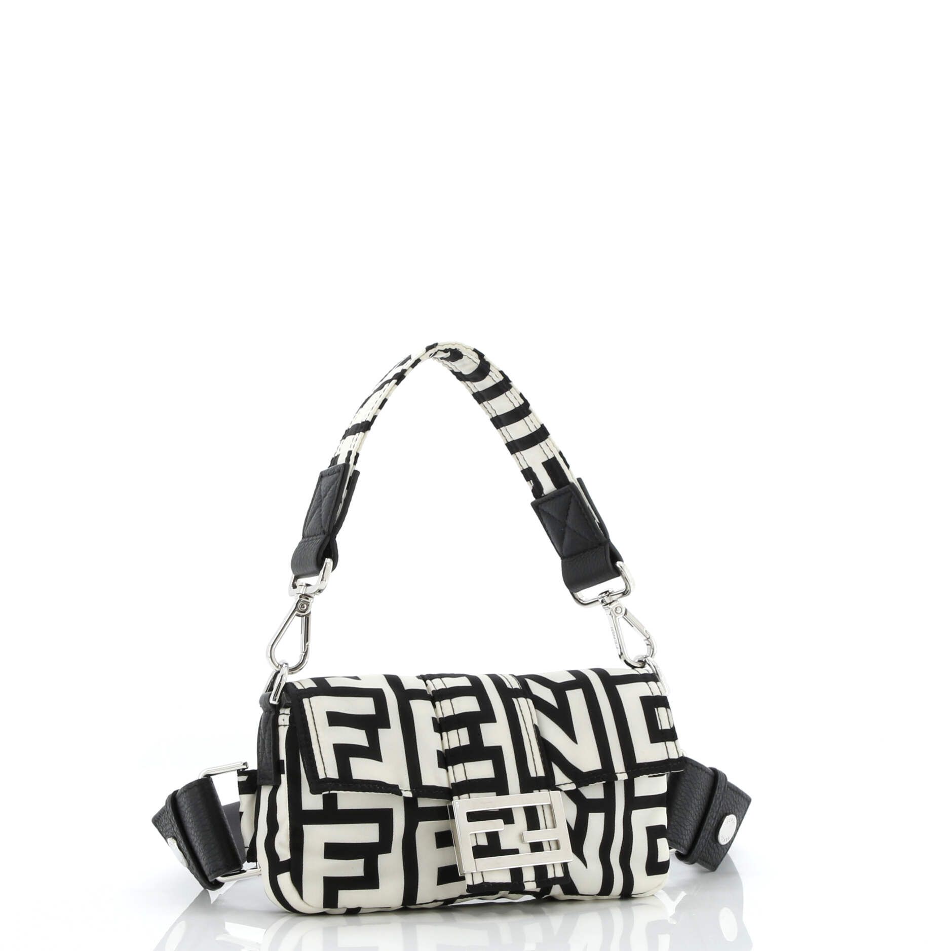Marc Jacobs Baguette NM  White/Black Printed Nylon Canvas Silver — view 2