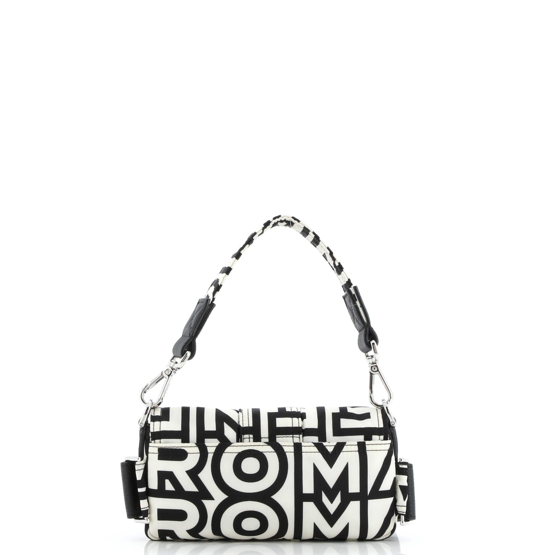 Marc Jacobs Baguette NM  White/Black Printed Nylon Canvas Silver — view 3