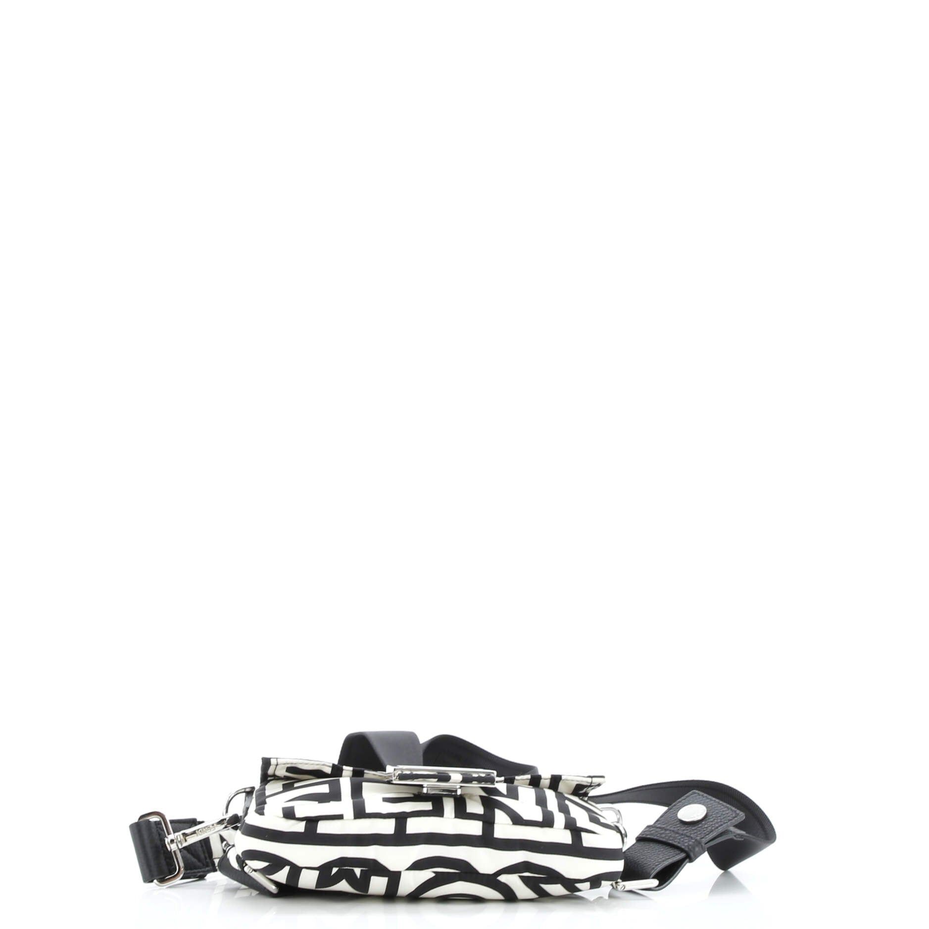 Marc Jacobs Baguette NM  White/Black Printed Nylon Canvas Silver — view 4