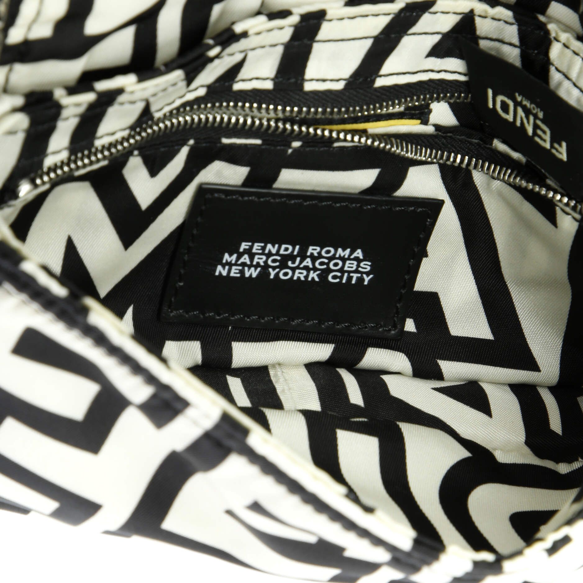 Marc Jacobs Baguette NM  White/Black Printed Nylon Canvas Silver — view 5