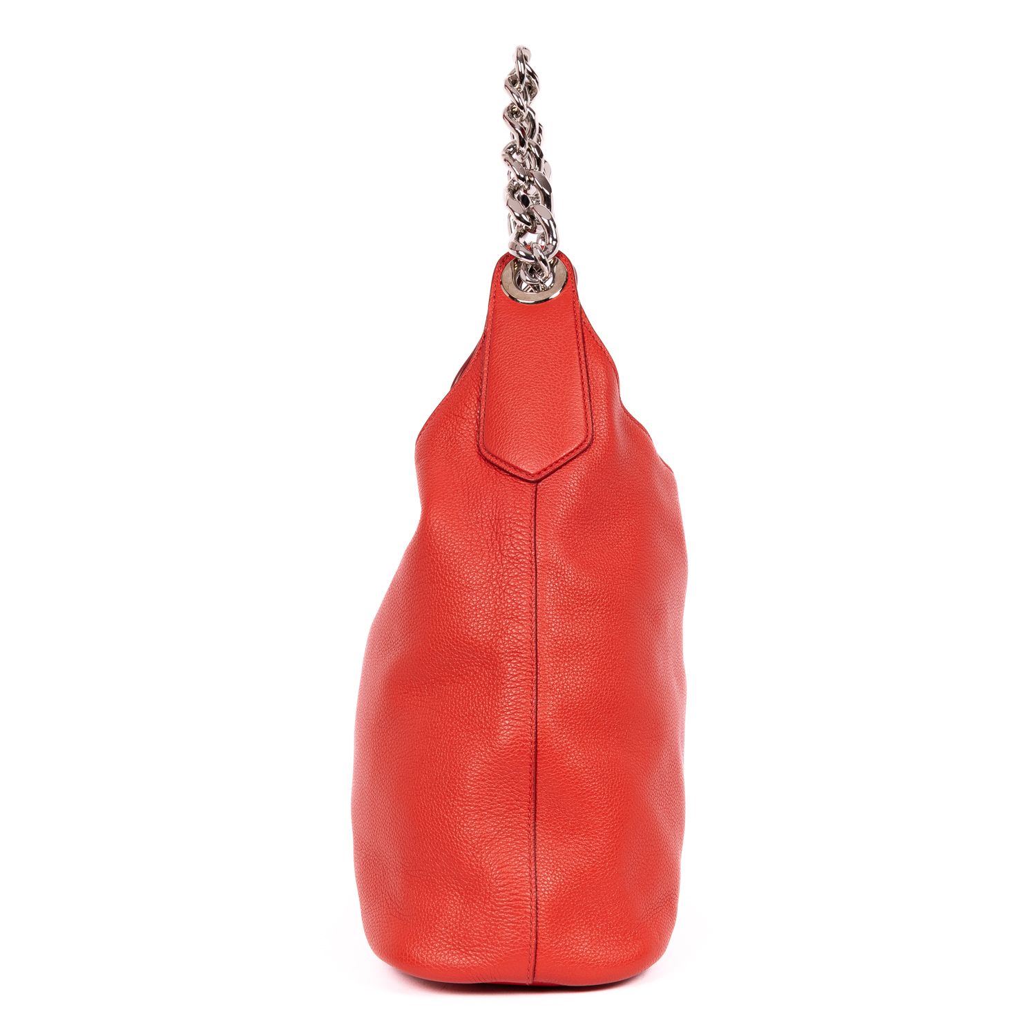 Maillon Chain Hobo  Red Vitello Daino Leather Silver — view 3