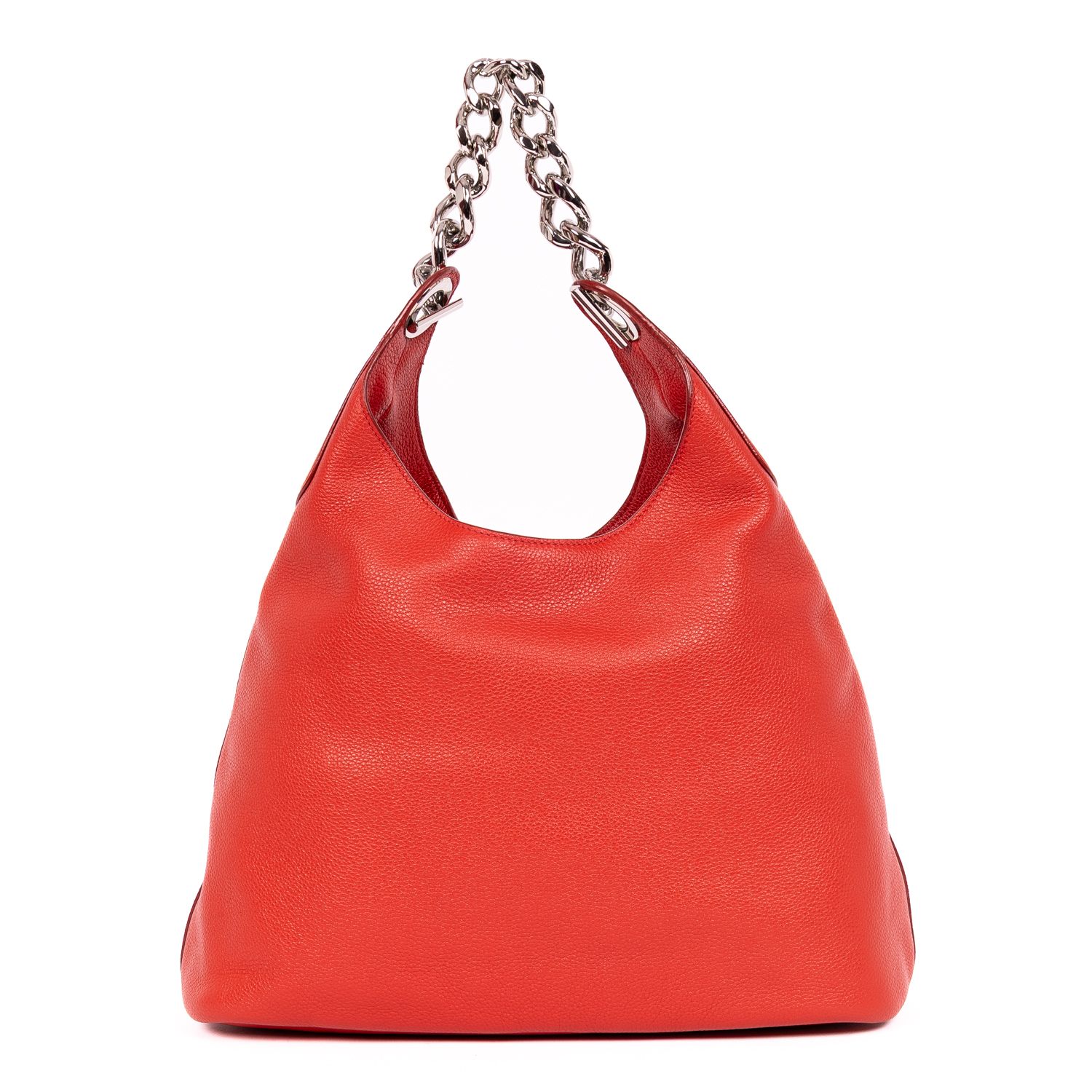 Maillon Chain Hobo  Red Vitello Daino Leather Silver — view 5