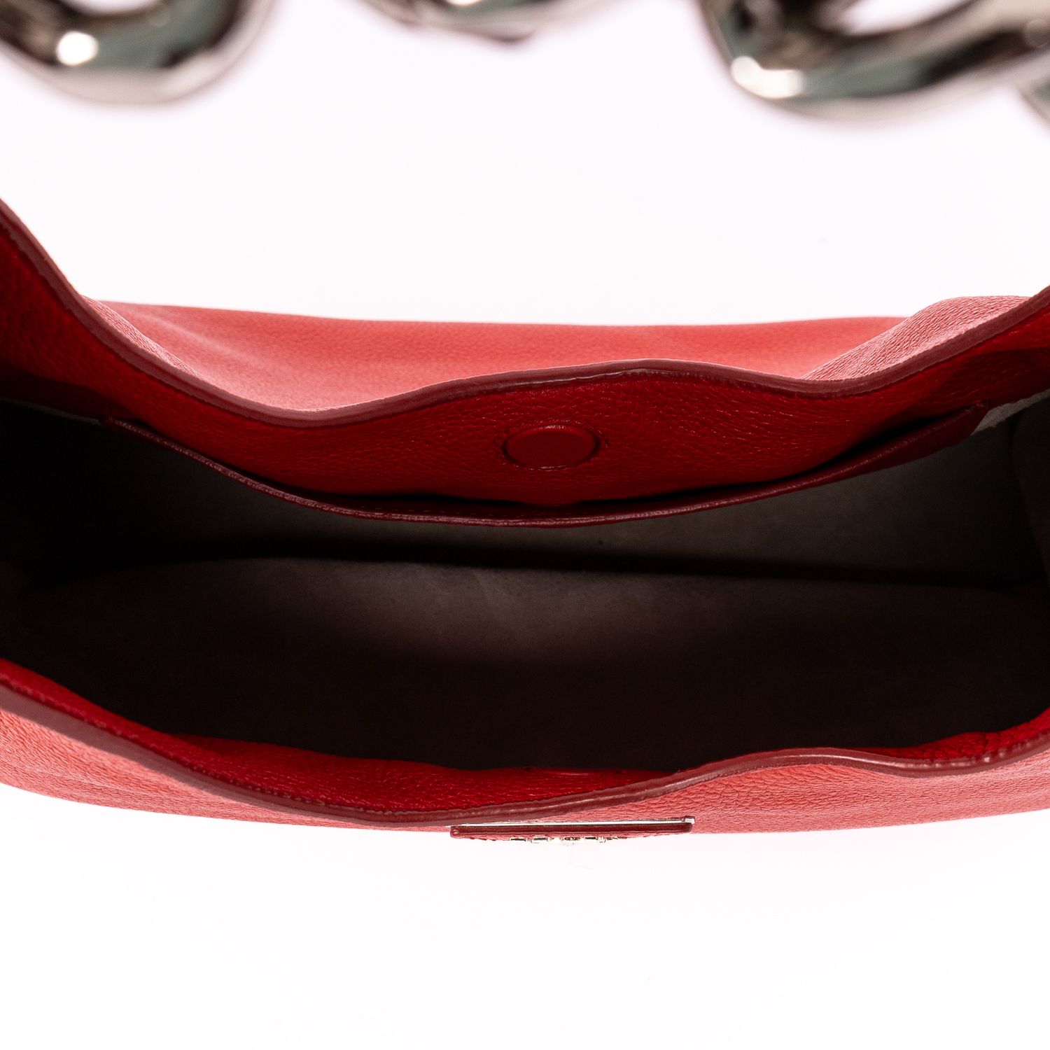 Maillon Chain Hobo  Red Vitello Daino Leather Silver — view 9