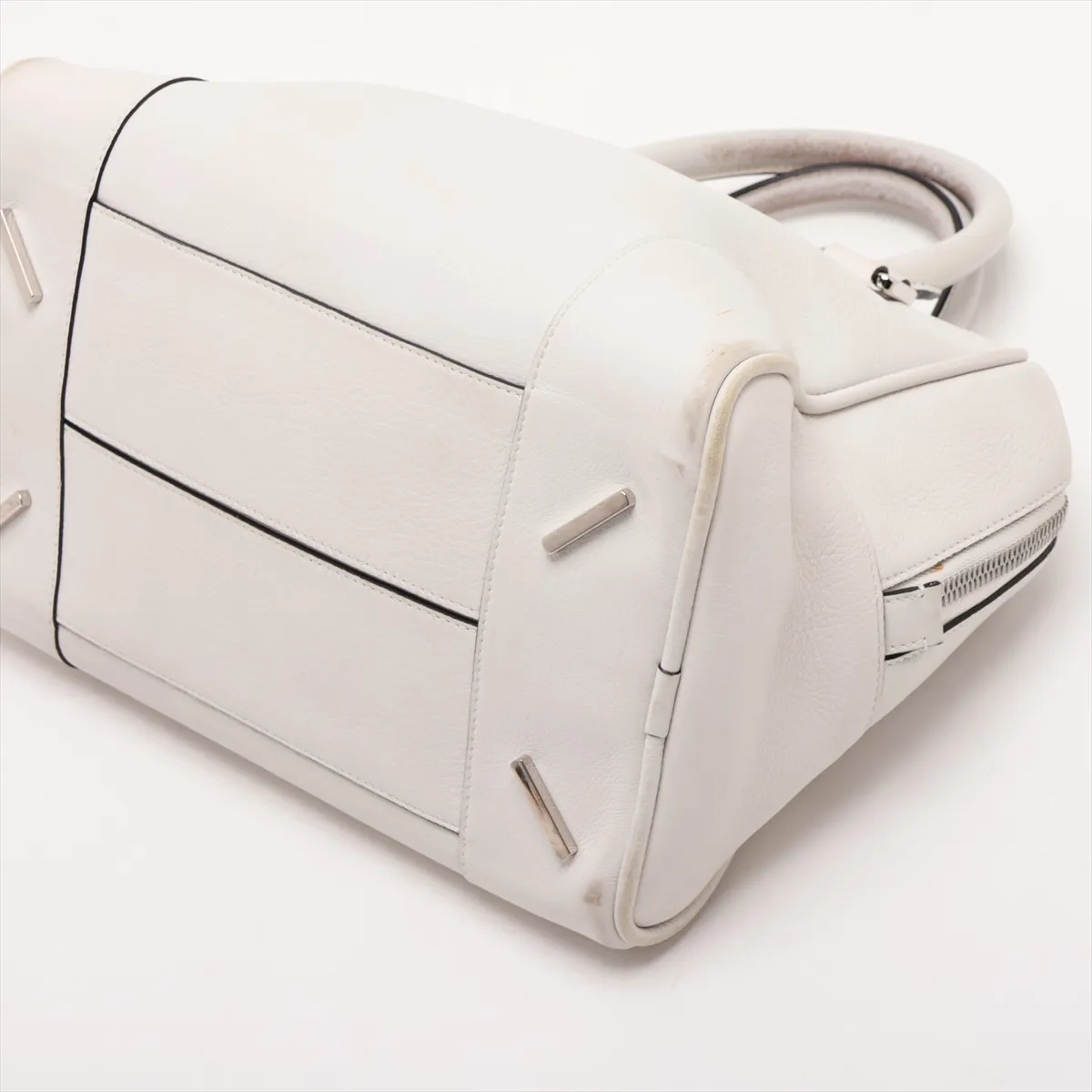 Amazona 28 Leather 2-Way Handbag, White — view 3