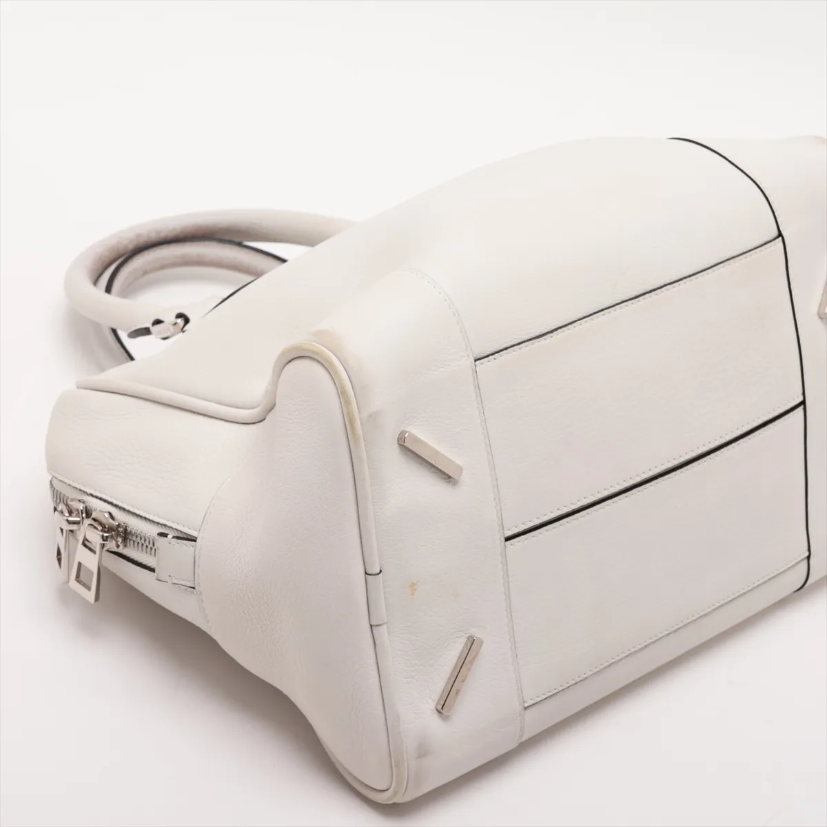 Amazona 28 Leather 2-Way Handbag, White — view 4