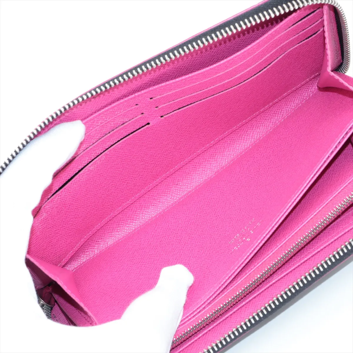 Epi Zippy Wallet M64838 GI0241 Noir x Hot Pink Round Zip Wallet — view 5