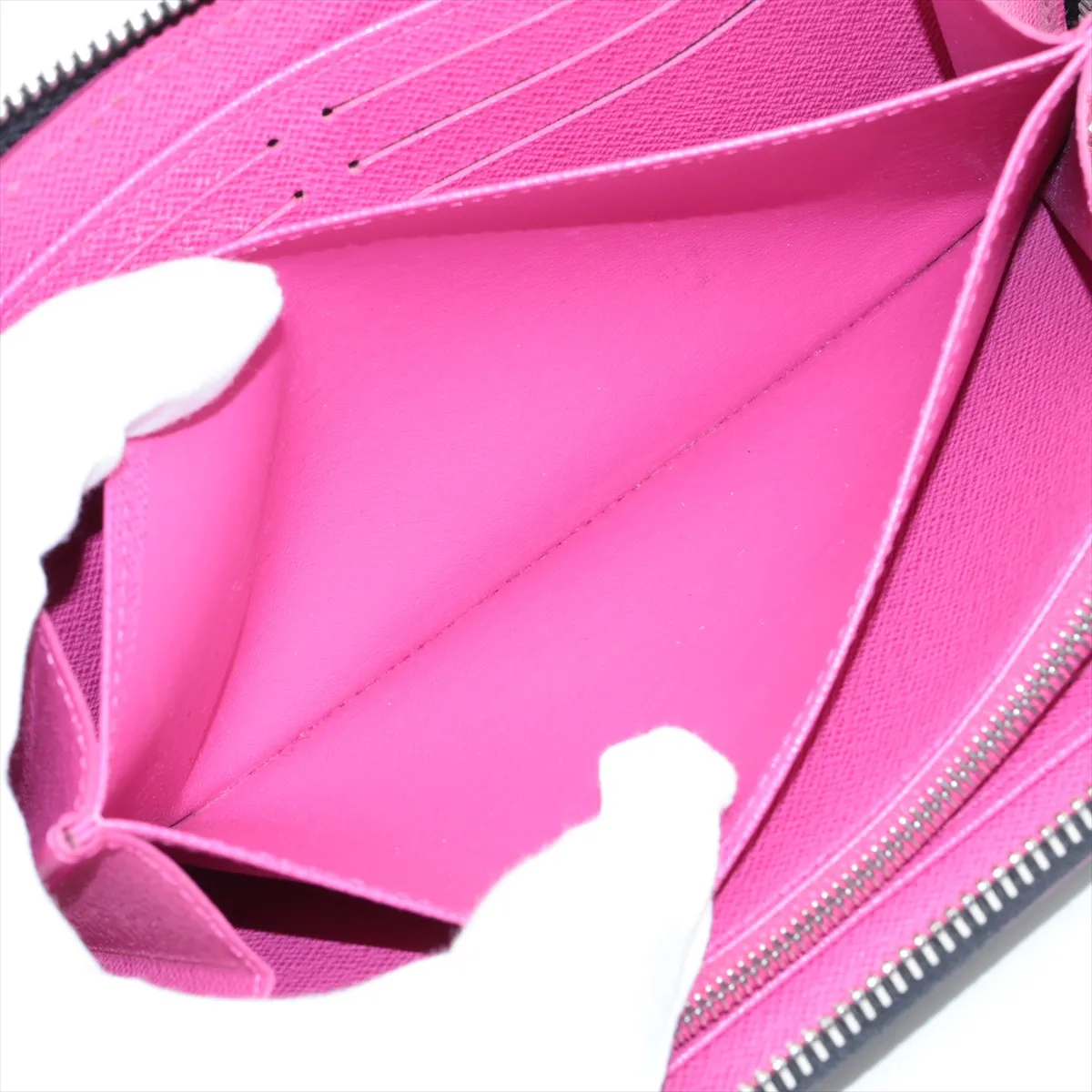 Epi Zippy Wallet M64838 GI0241 Noir x Hot Pink Round Zip Wallet — view 6