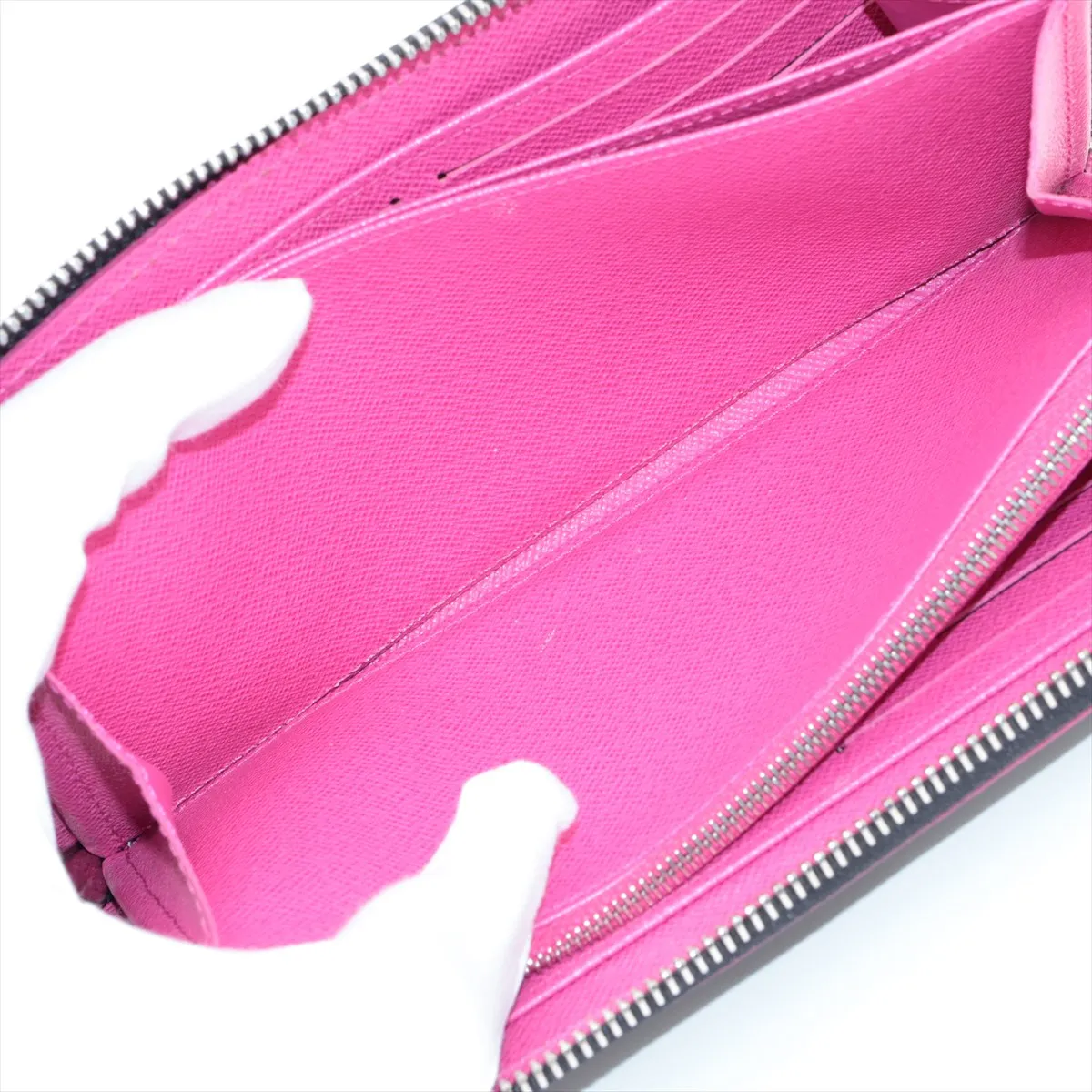 Epi Zippy Wallet M64838 GI0241 Noir x Hot Pink Round Zip Wallet — view 7