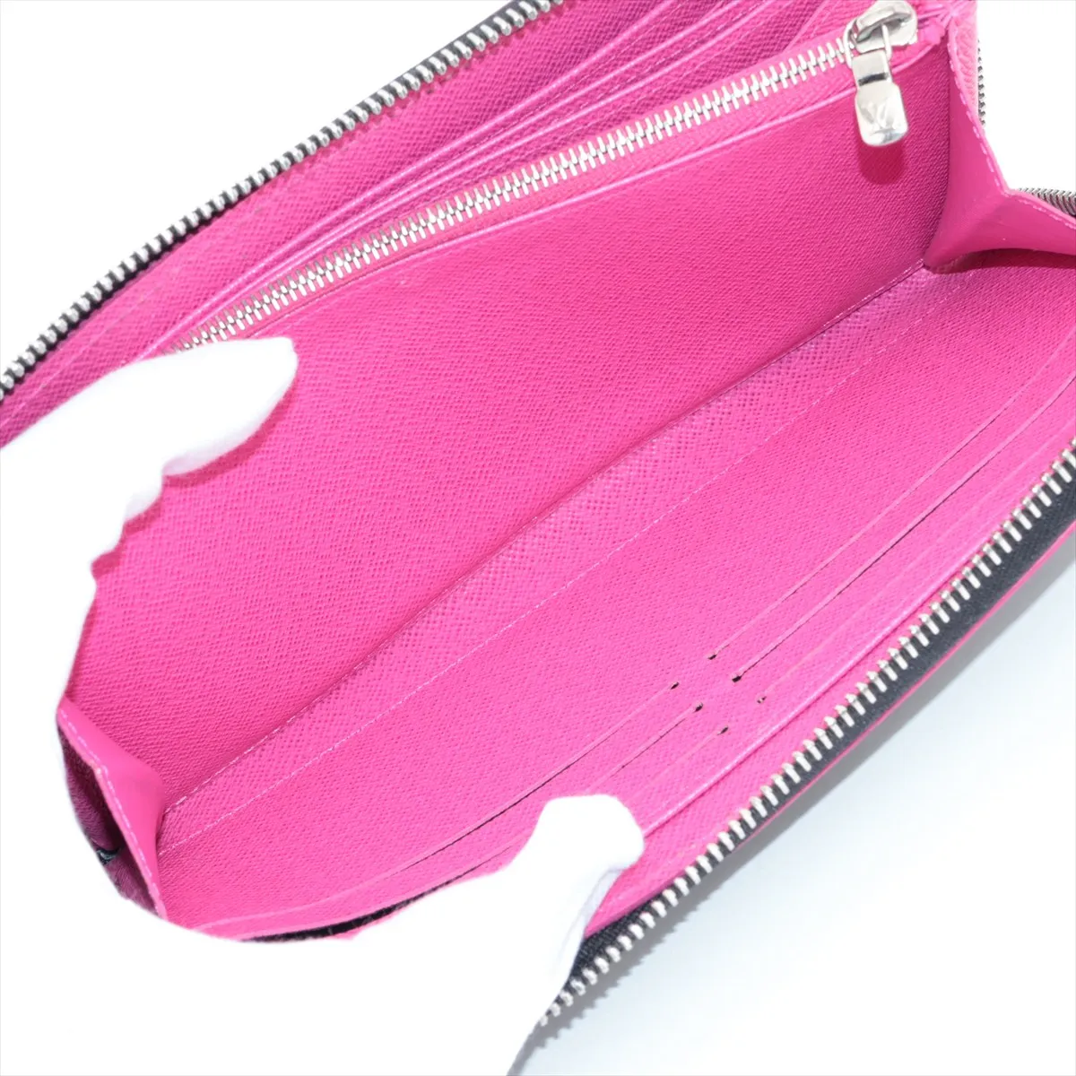 Epi Zippy Wallet M64838 GI0241 Noir x Hot Pink Round Zip Wallet — view 8