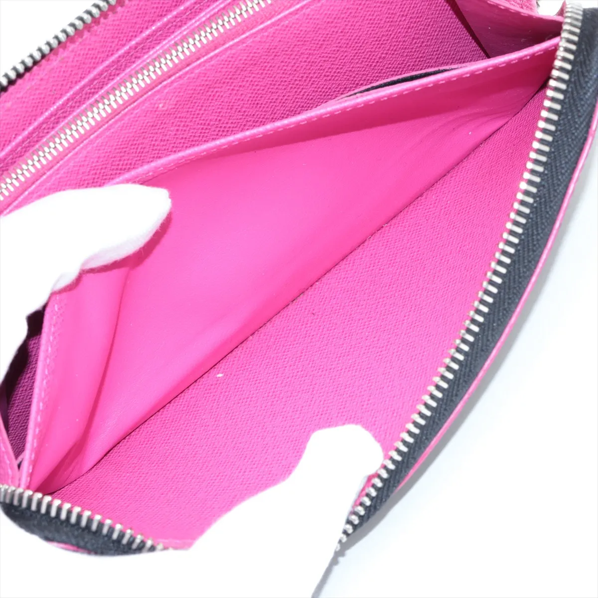 Epi Zippy Wallet M64838 GI0241 Noir x Hot Pink Round Zip Wallet — view 9
