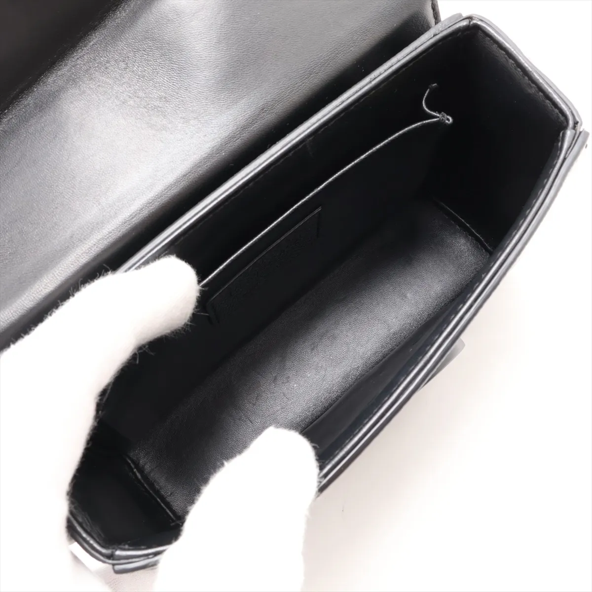 Montaigne 30 Leather Shoulder Bag, Black — view 6